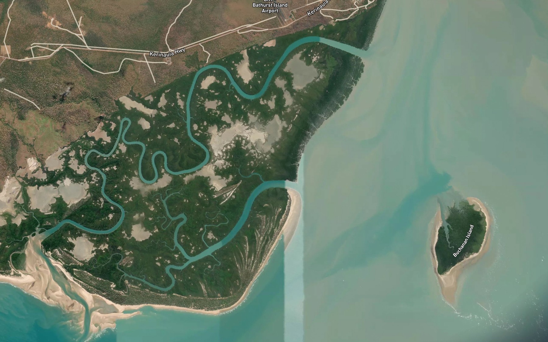 Satellite map of the Pramamee Creek