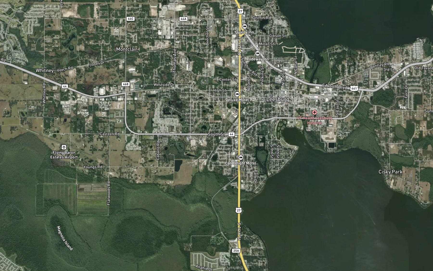 Satellite map of the Lake Clara (historical)