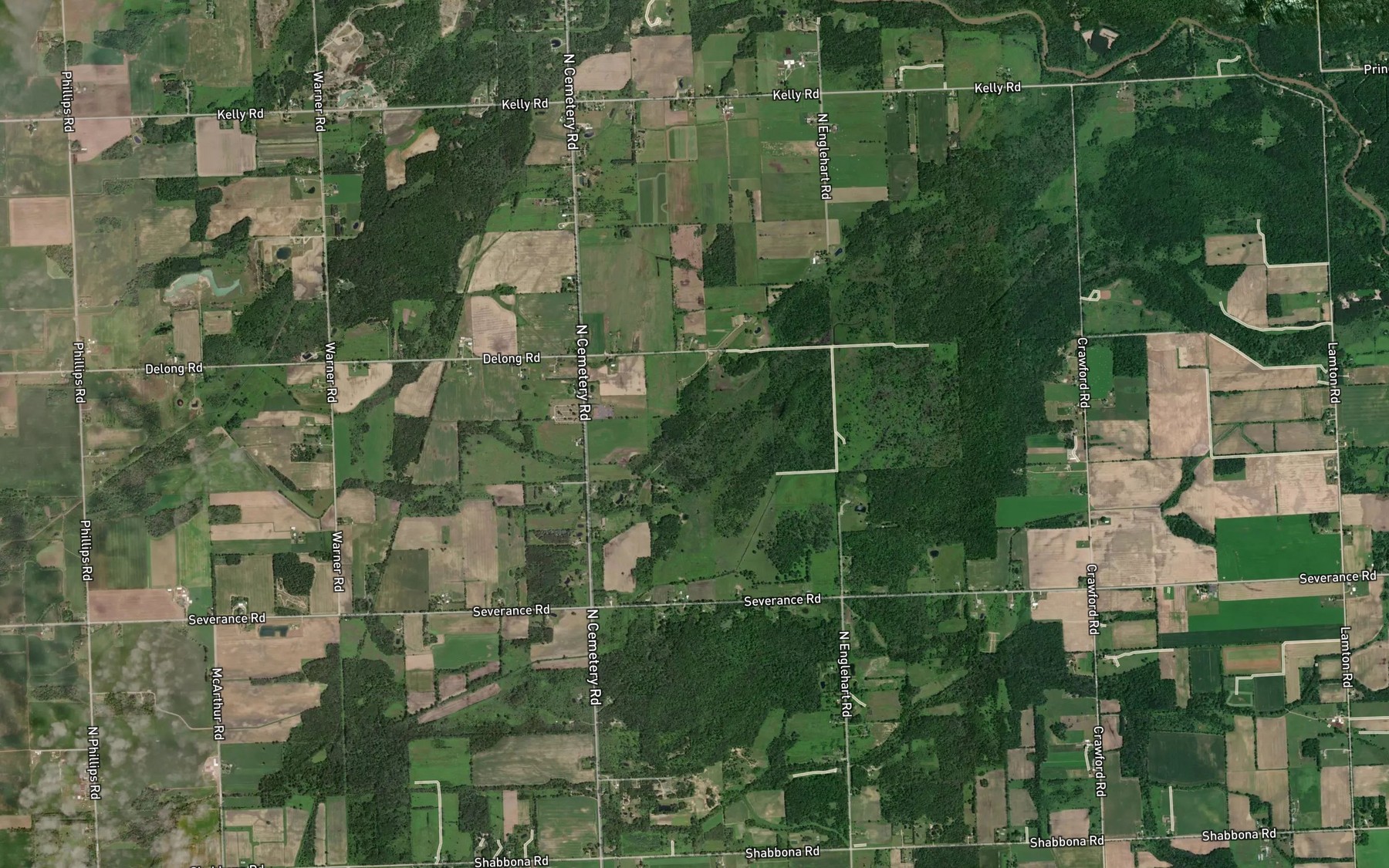 Satellite map of the Walton Drain