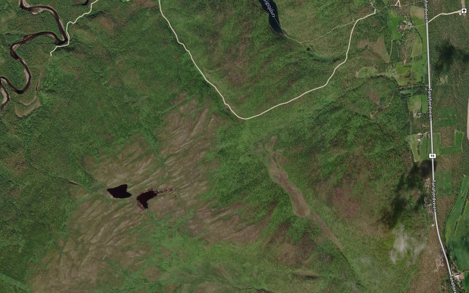Satellite map of the Ballanjohka