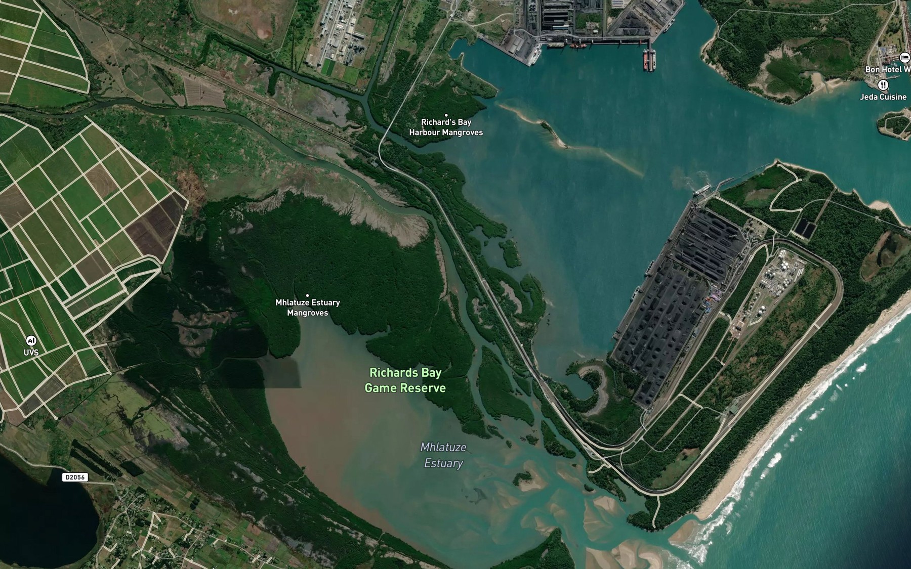 Satellite map of the Mhlatuze