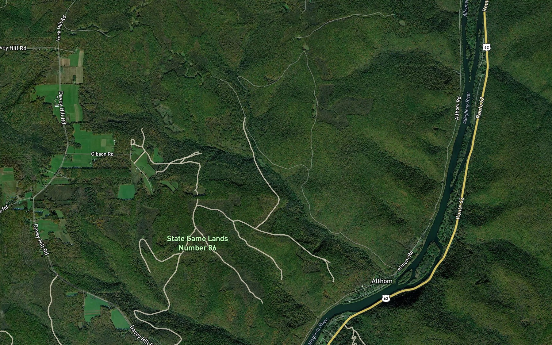 Satellite map of the Double Run