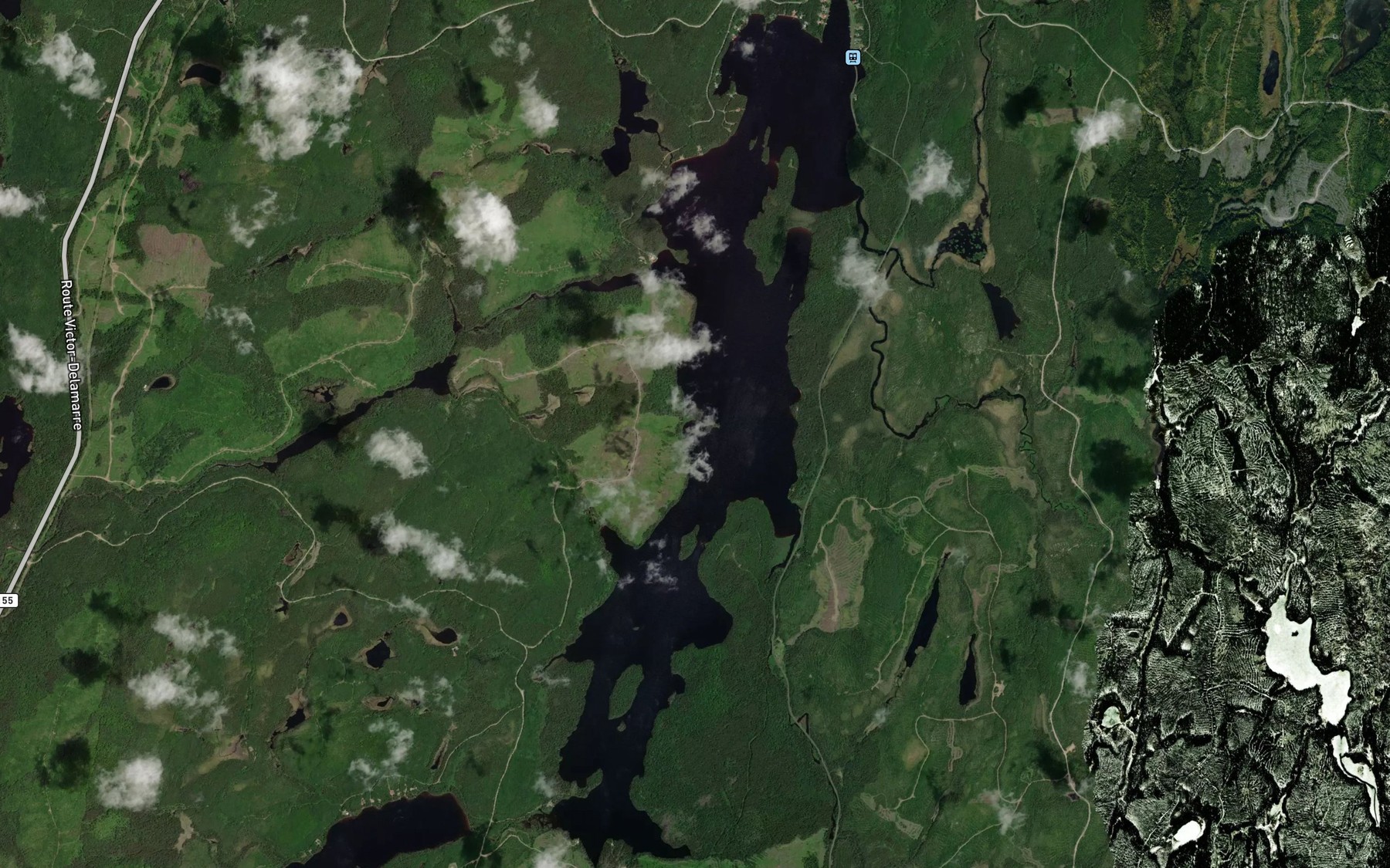 Satellite map of the Lac au Mirage