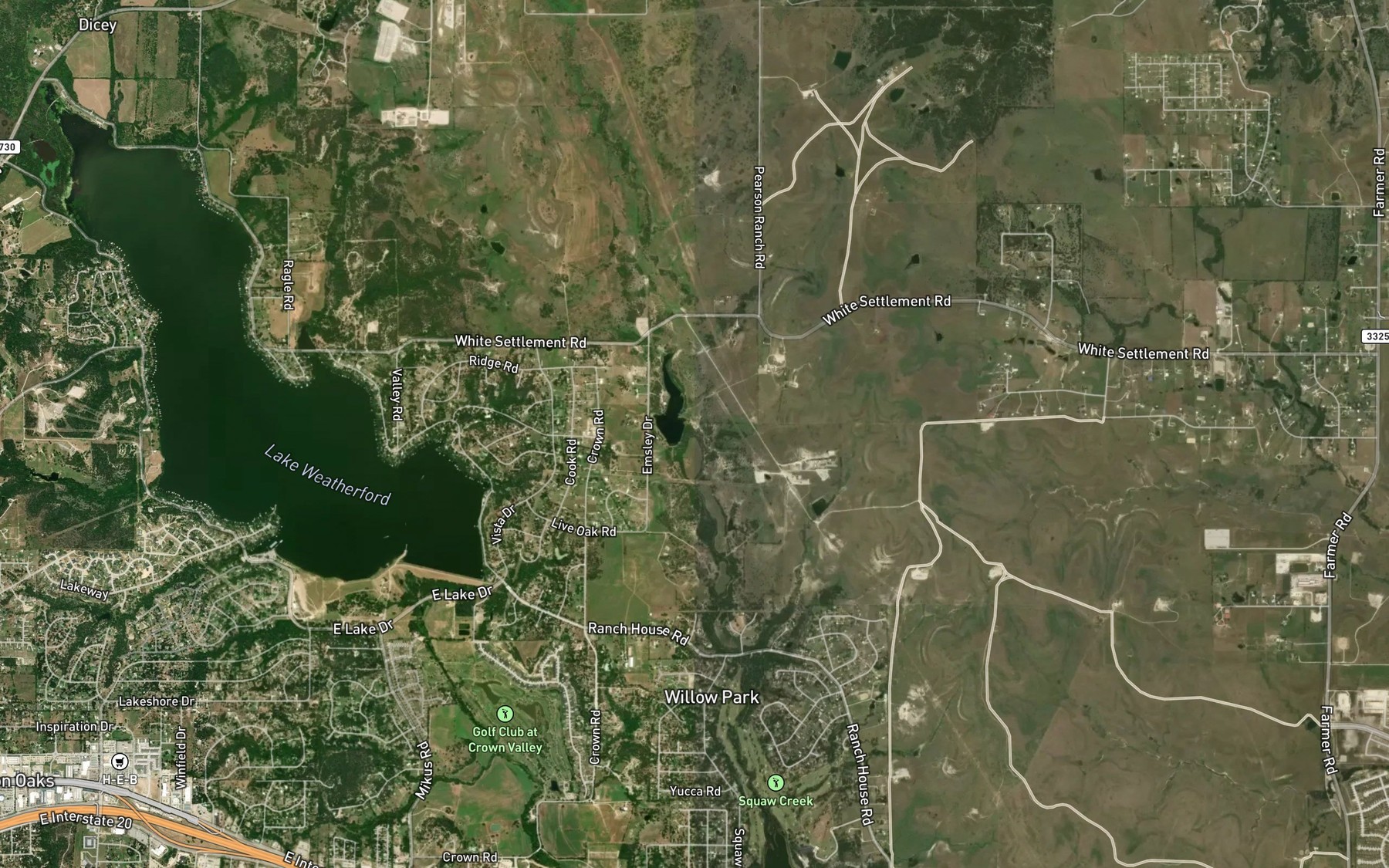 Satellite map of the Moore Lake