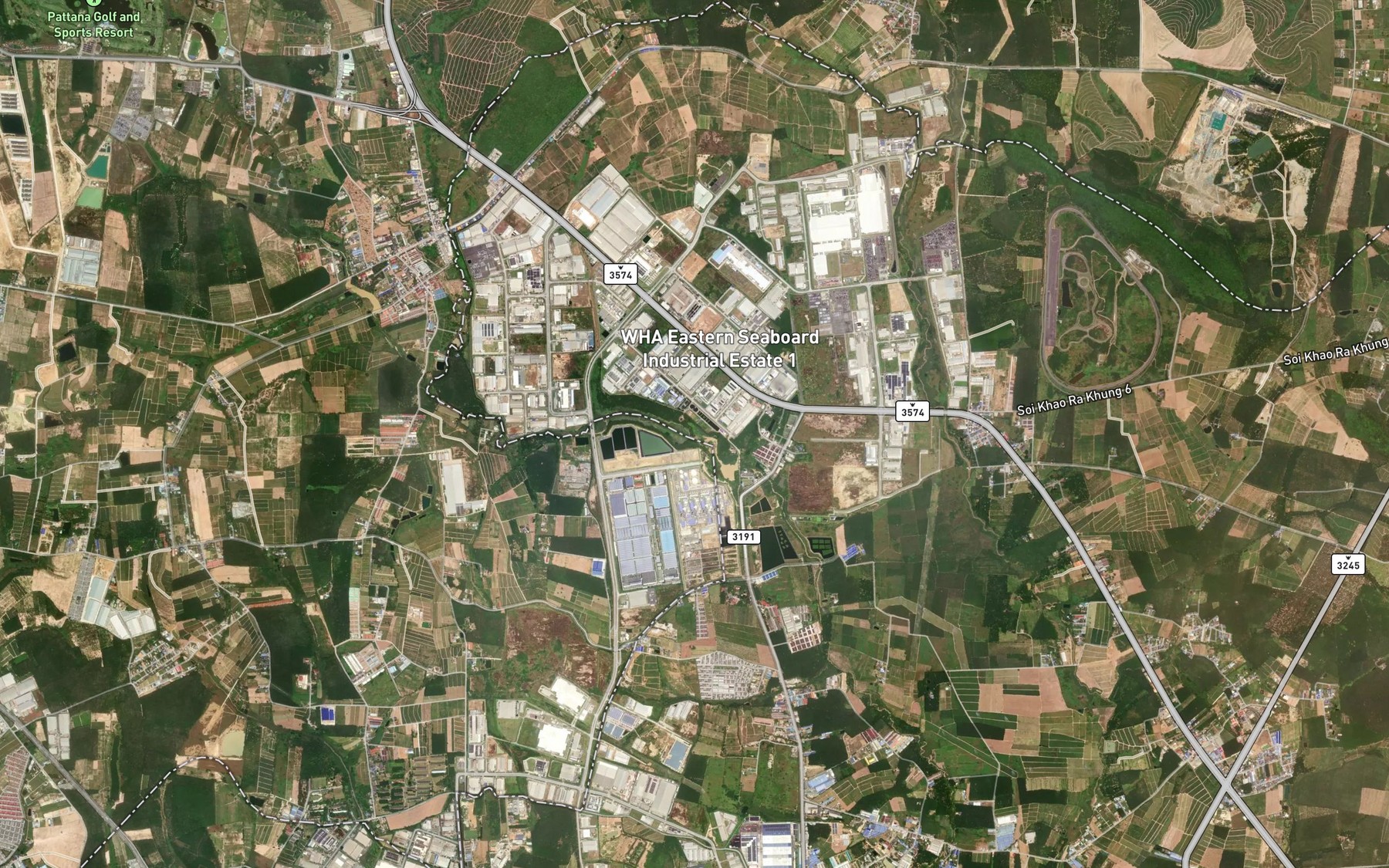 Satellite map of the Nong Nam Map Kradon