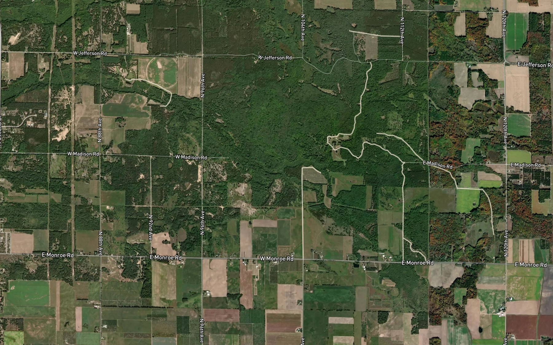 Satellite map of the Crystal Creek