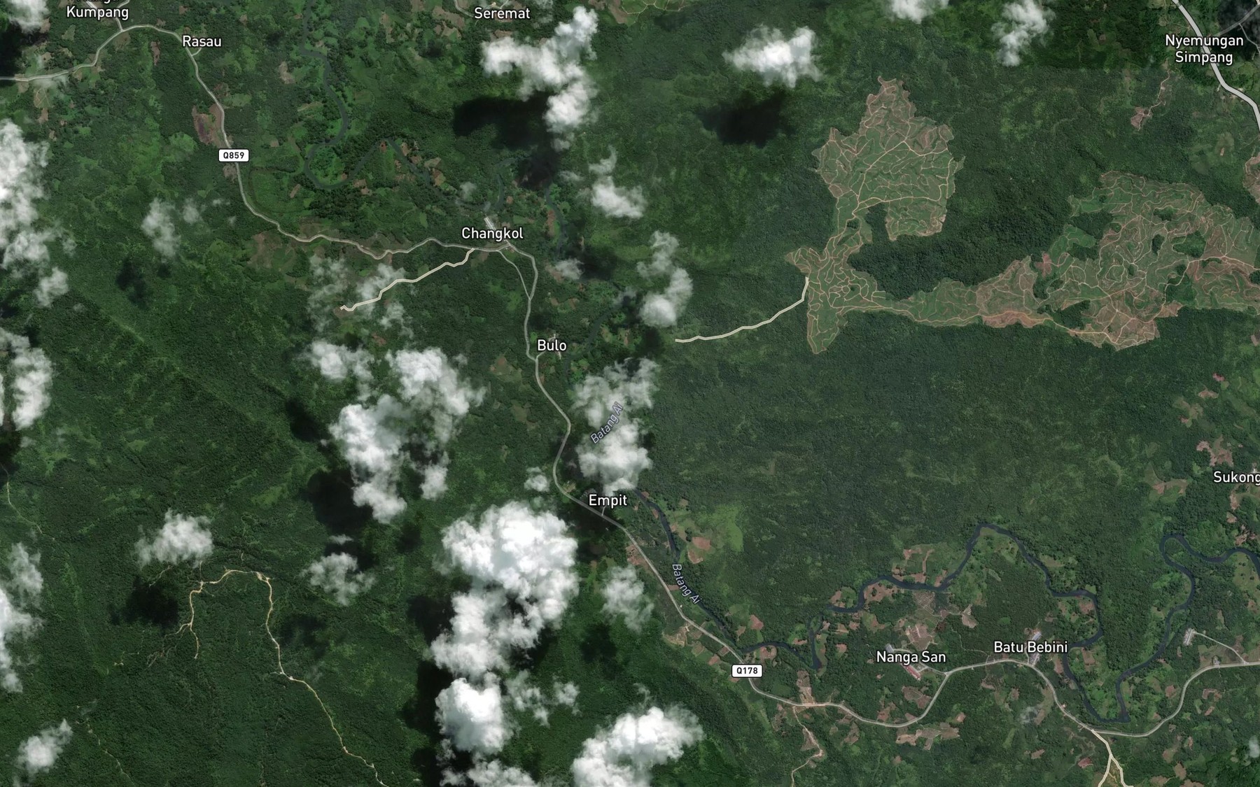 Satellite map of the Sungai Bulo