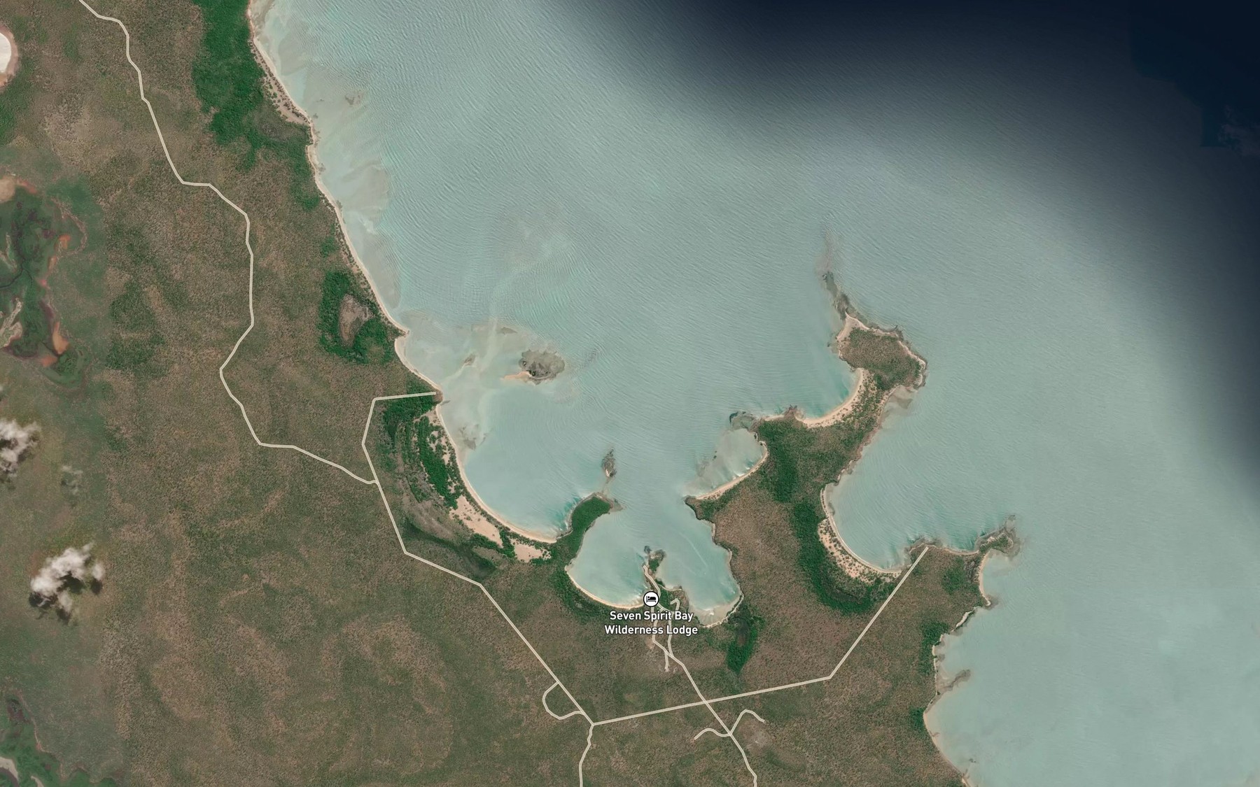 Satellite map of the Coral Bay