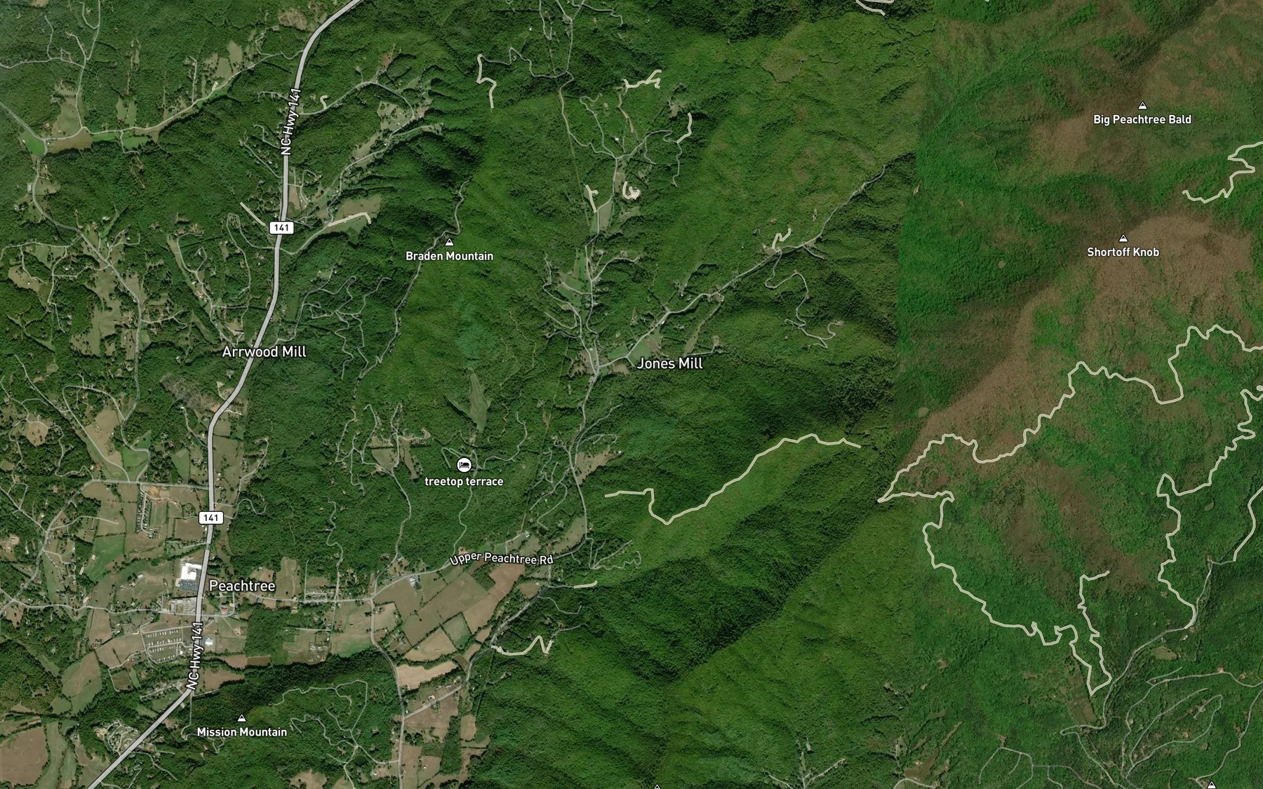 Satellite map of the Painter Branch
