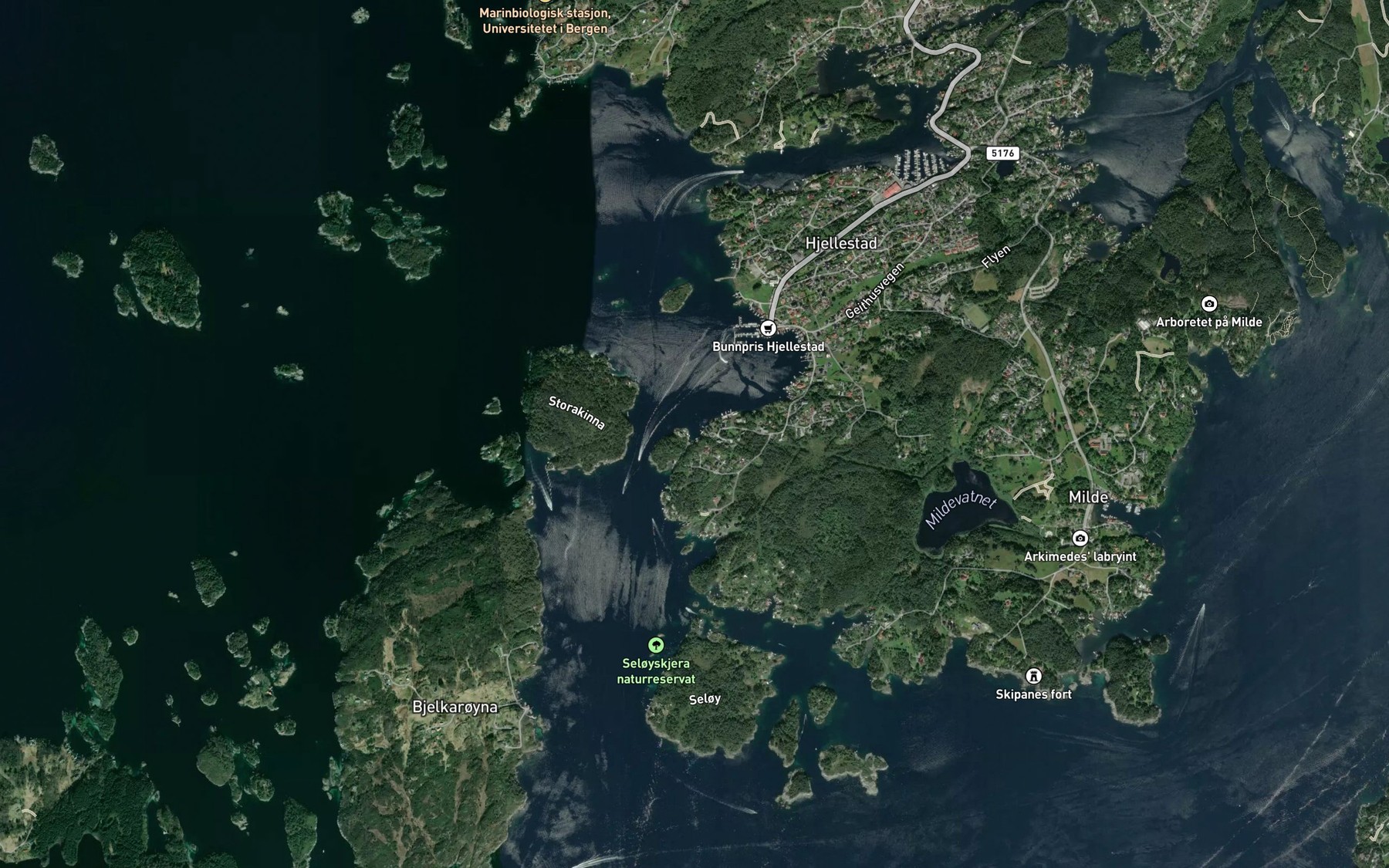 Satellite map of the Nordre Alevagen