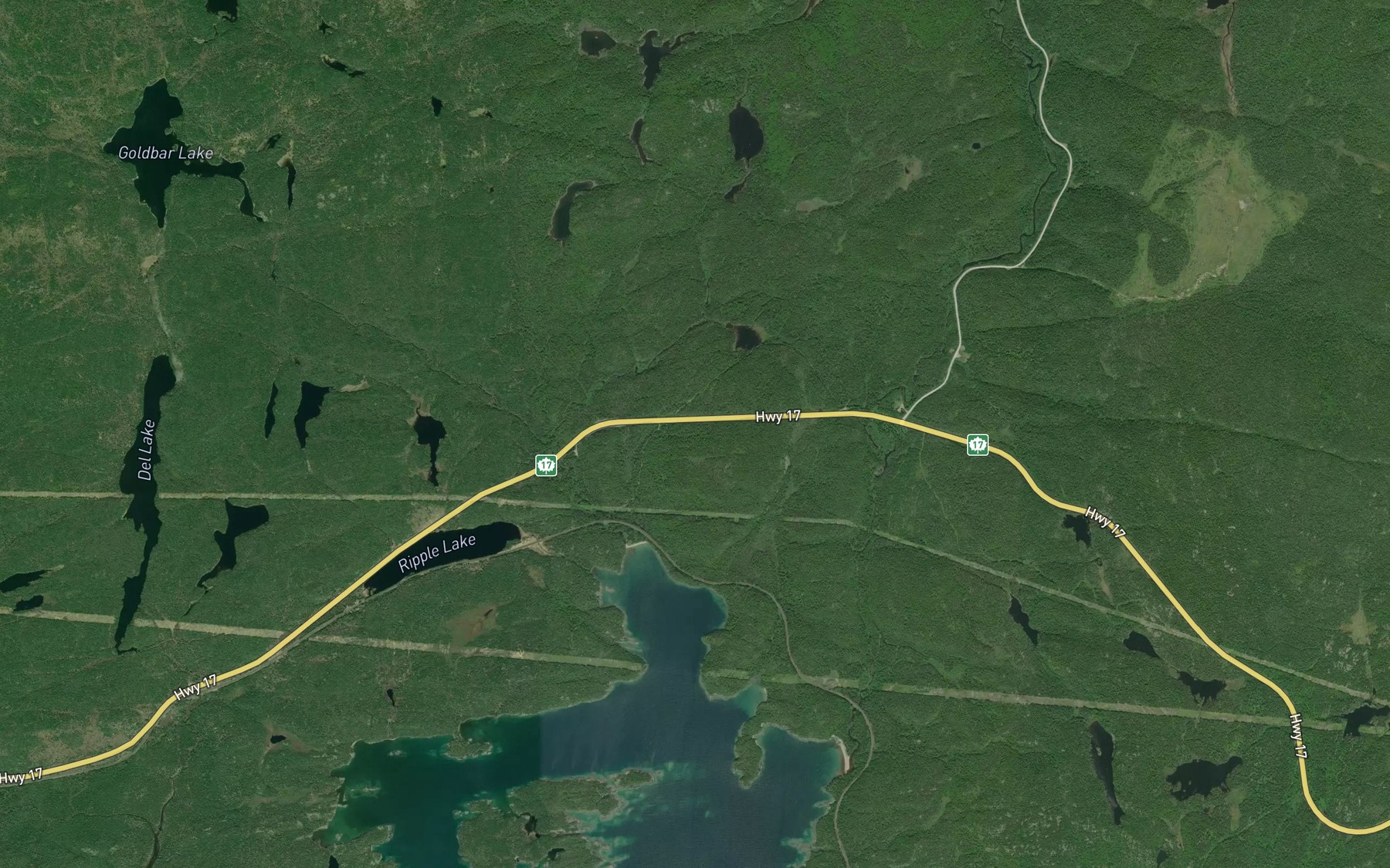 Satellite map of the McKellar Creek