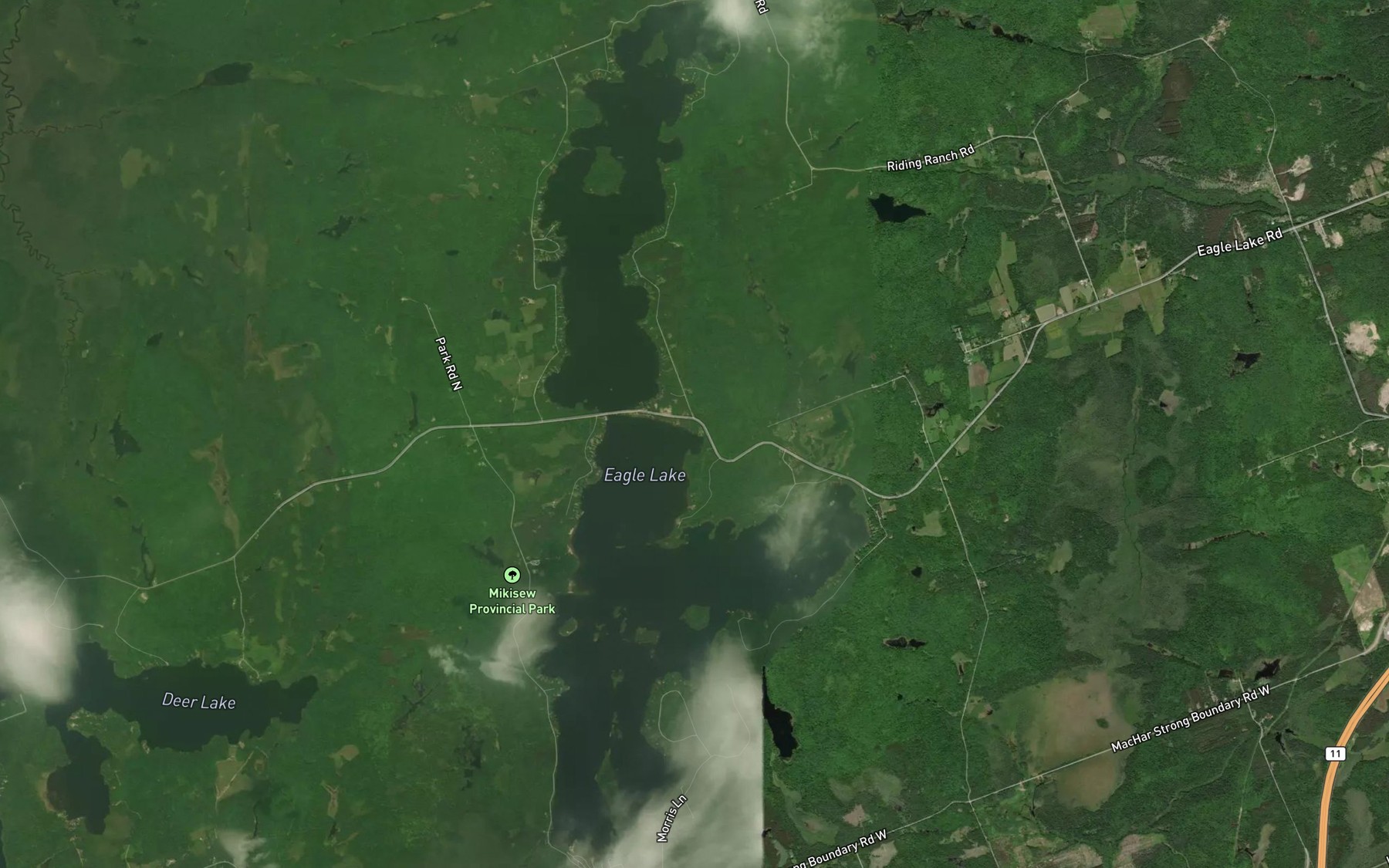 Satellite map of the Eagle Lake