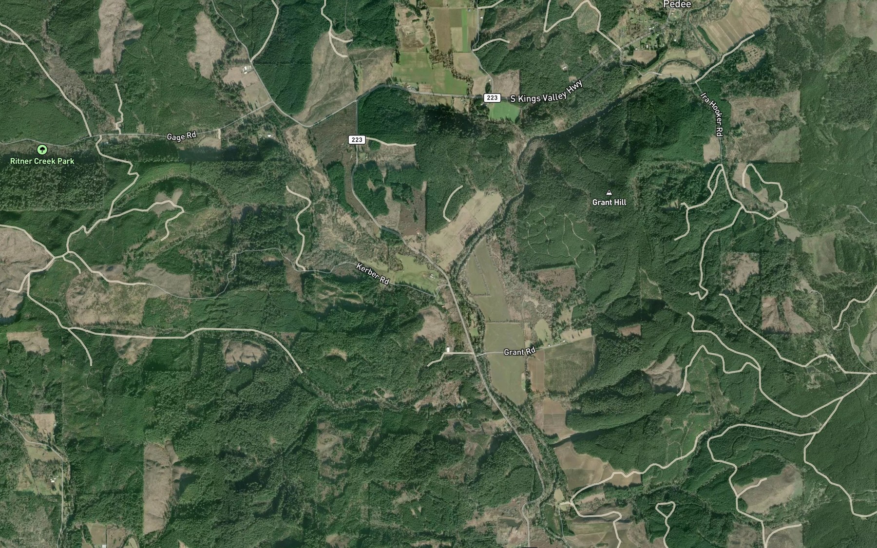 Satellite map of the Ritner Creek