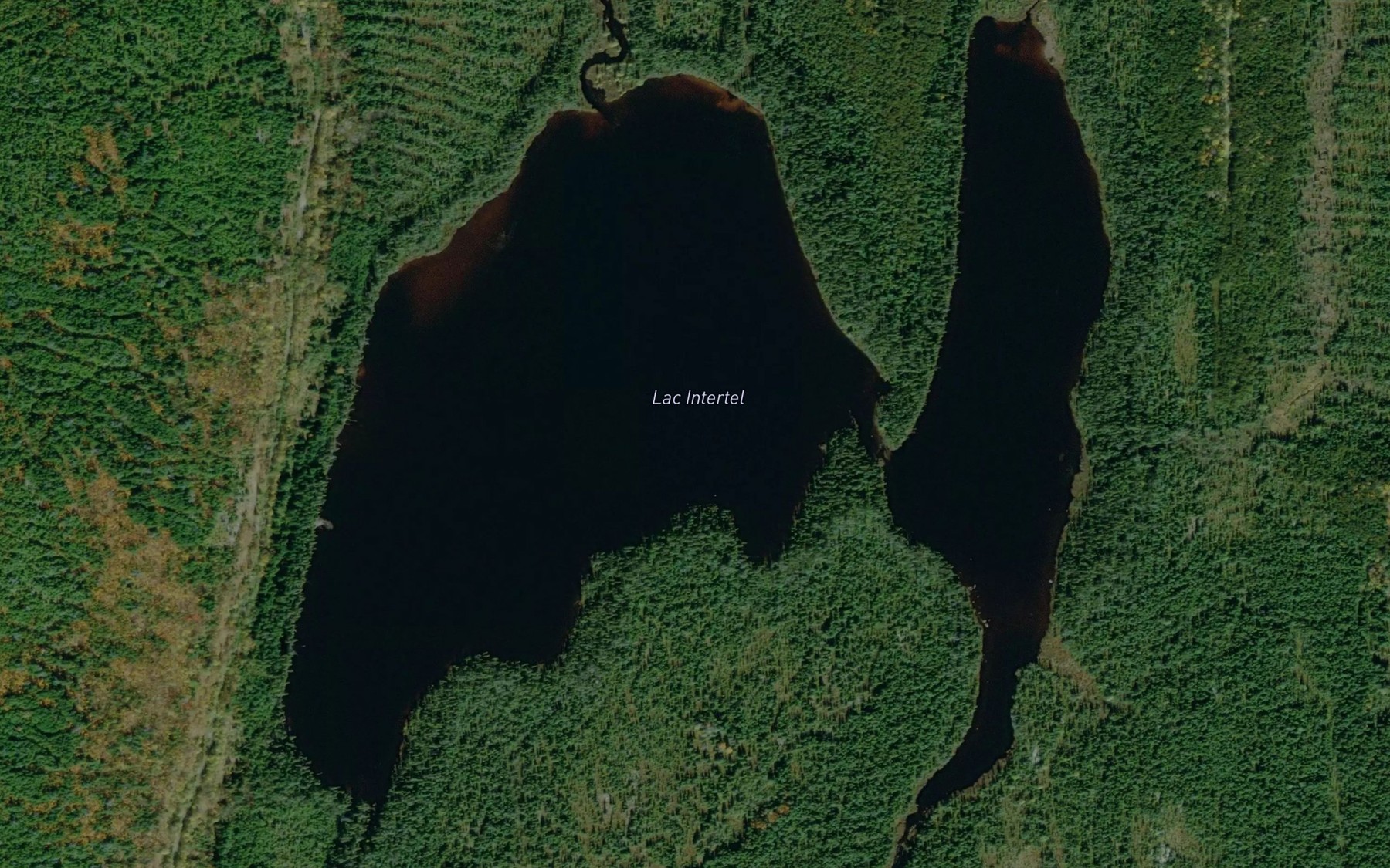 Satellite map of the Lac Intertel