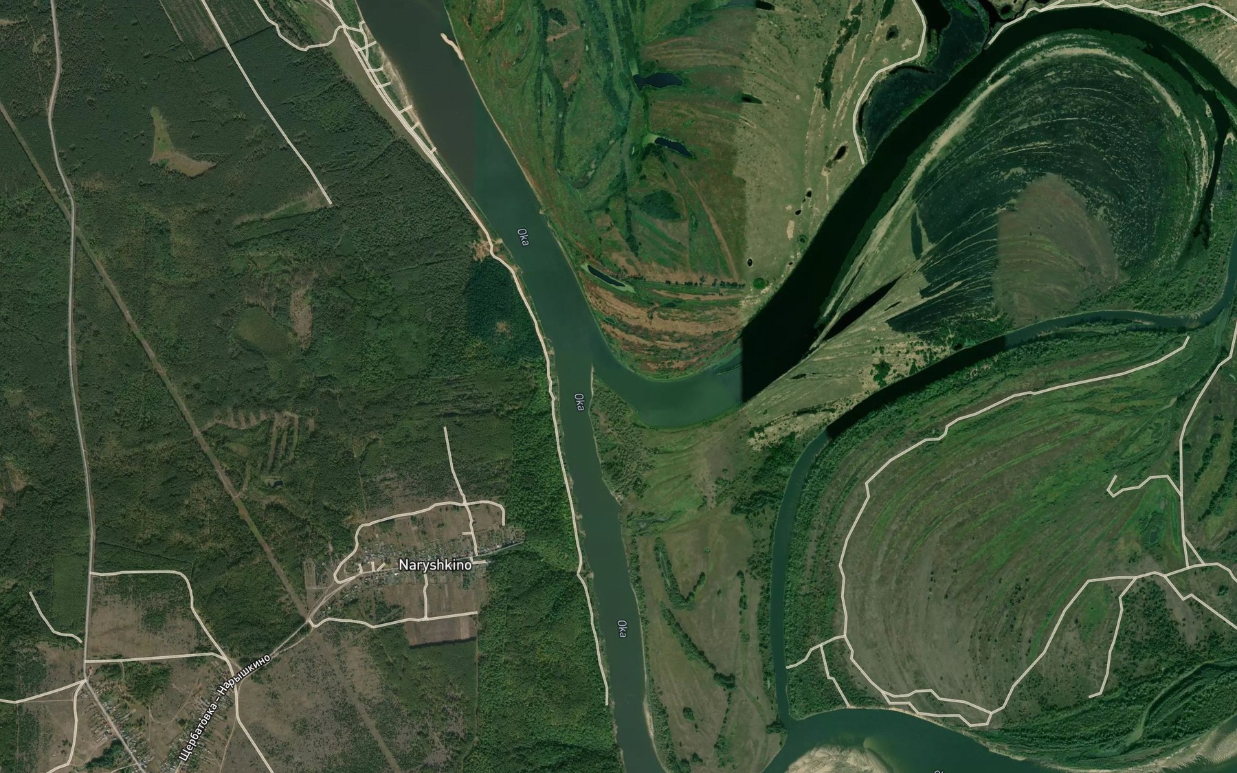Satellite map of the Staraya Oka