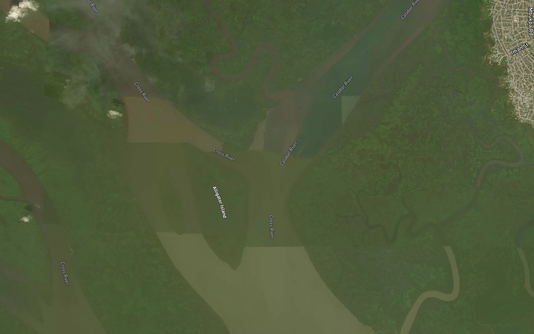 Satellite map of the Calabar River