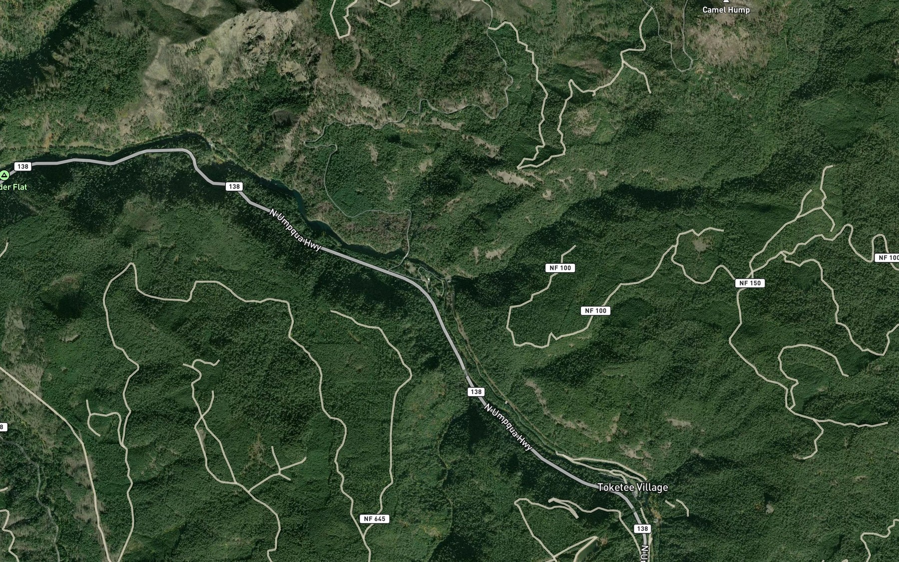 Satellite map of the Slide Creek