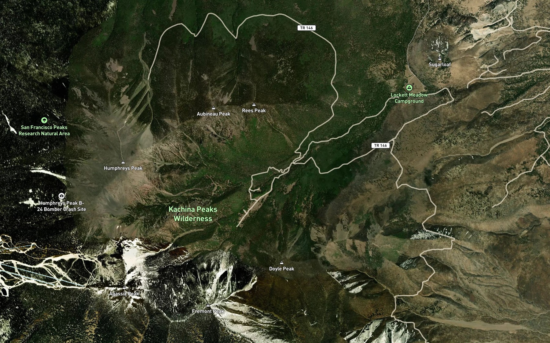 Satellite map of the Jack Smith Spring