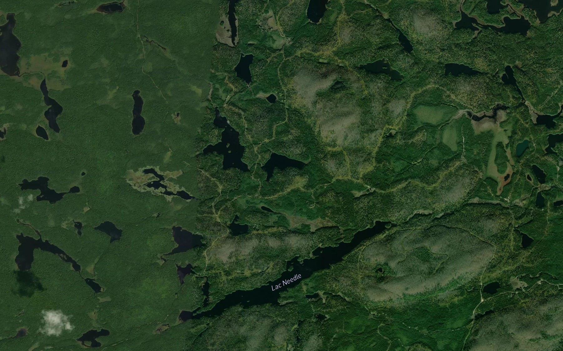 Satellite map of the Lac Hewton