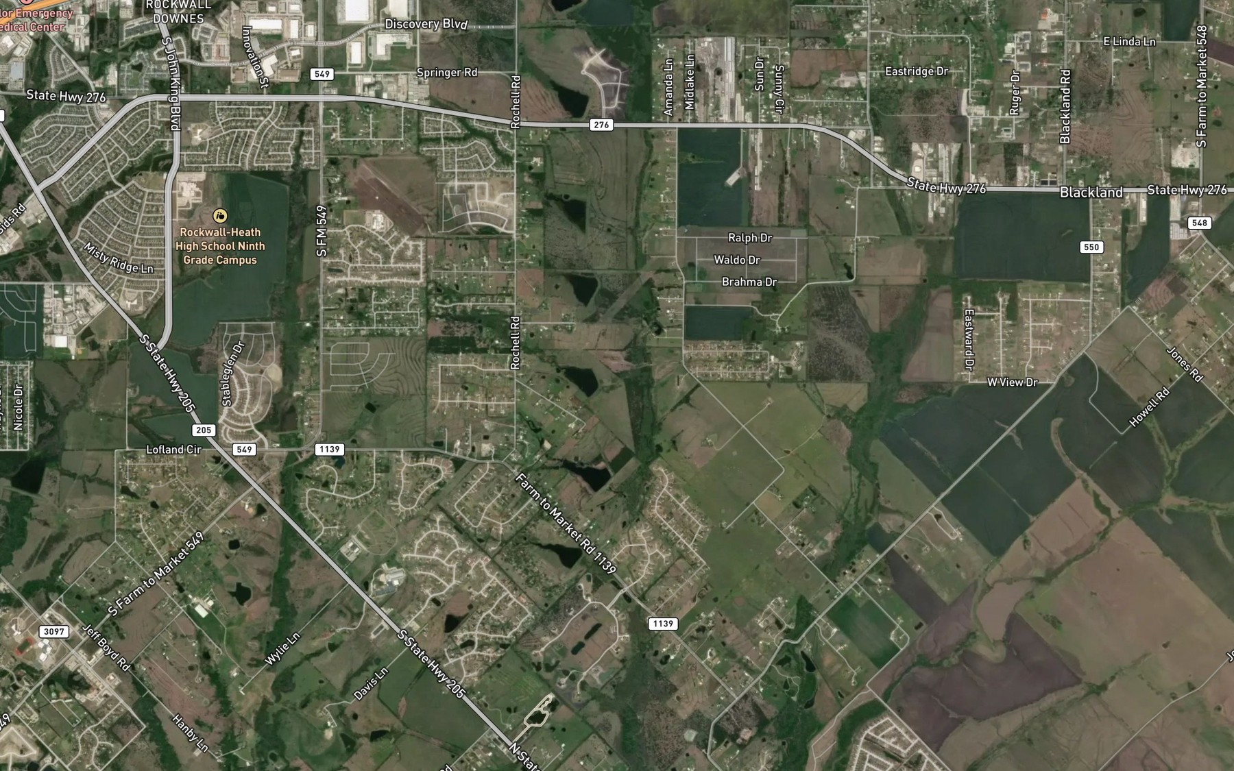 Satellite map of the Soil Conservation Service Site 5 Reservoir