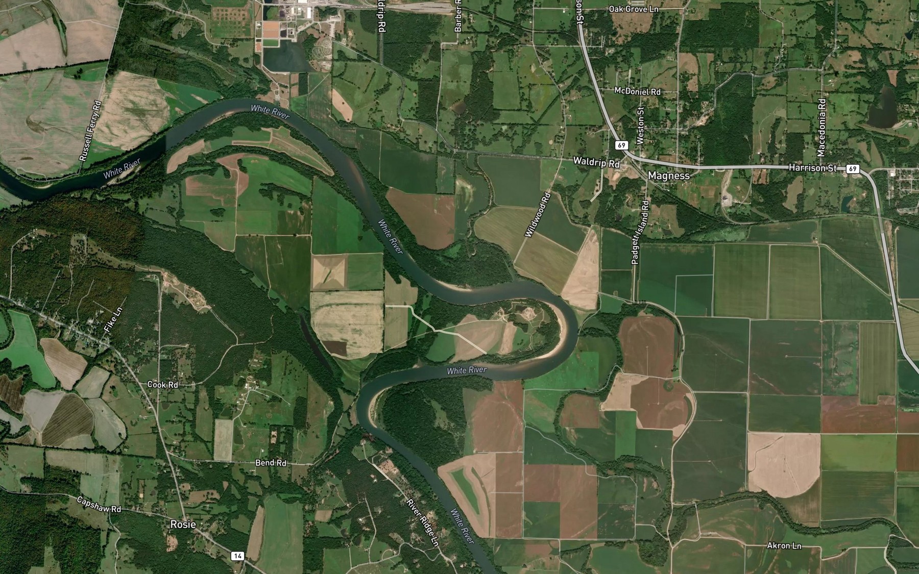 Satellite map of the Big Creek