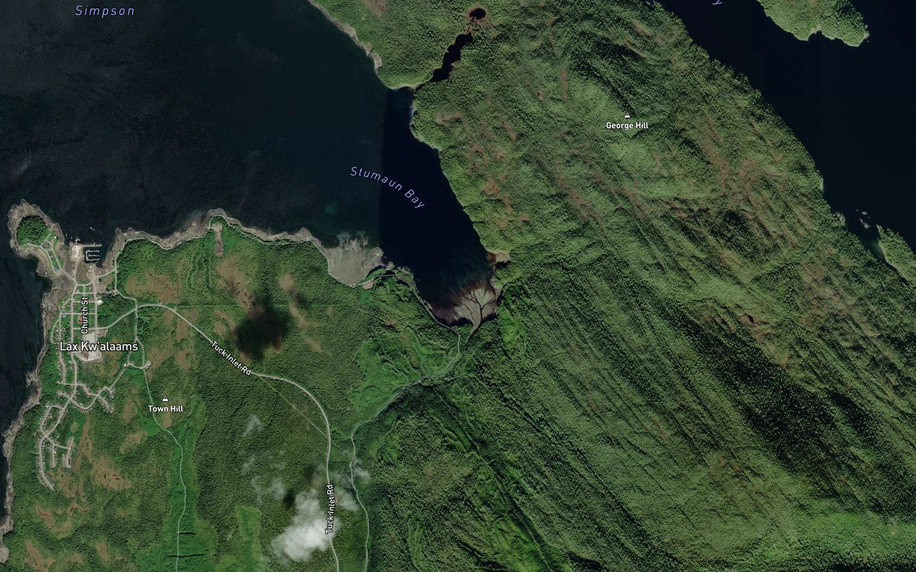 Satellite map of the Stumaun Bay