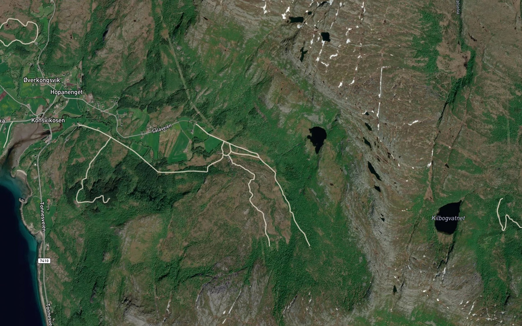 Satellite map of the Kviskerabekken