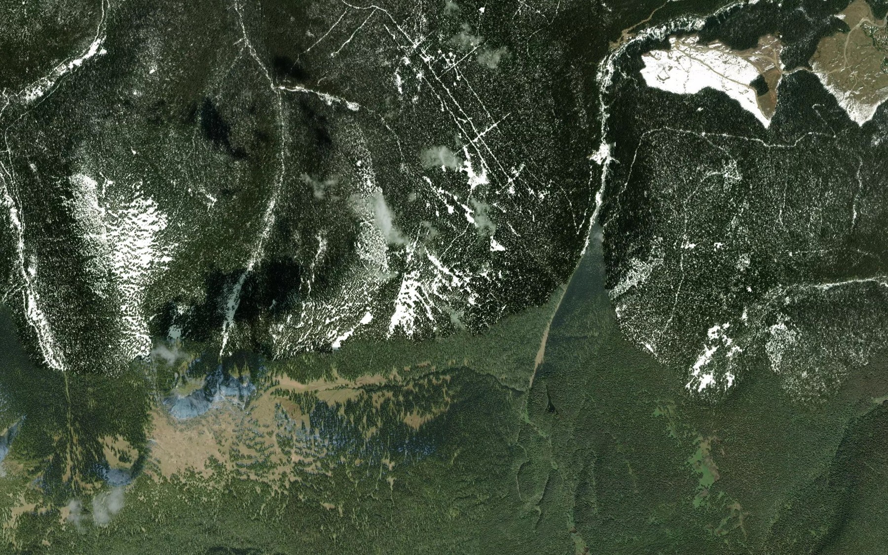 Satellite map of the Downie Creek