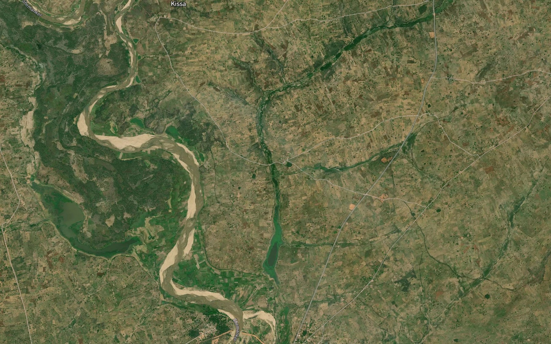 Satellite map of the River Dunkul