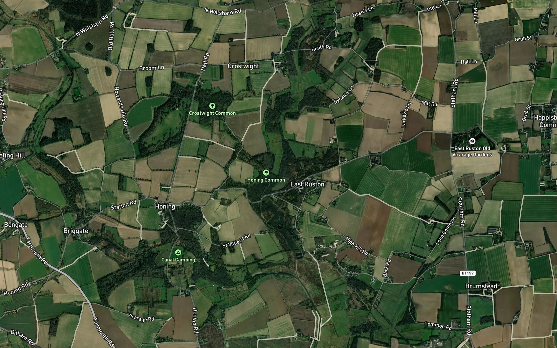 Satellite map of the Hundred Stream