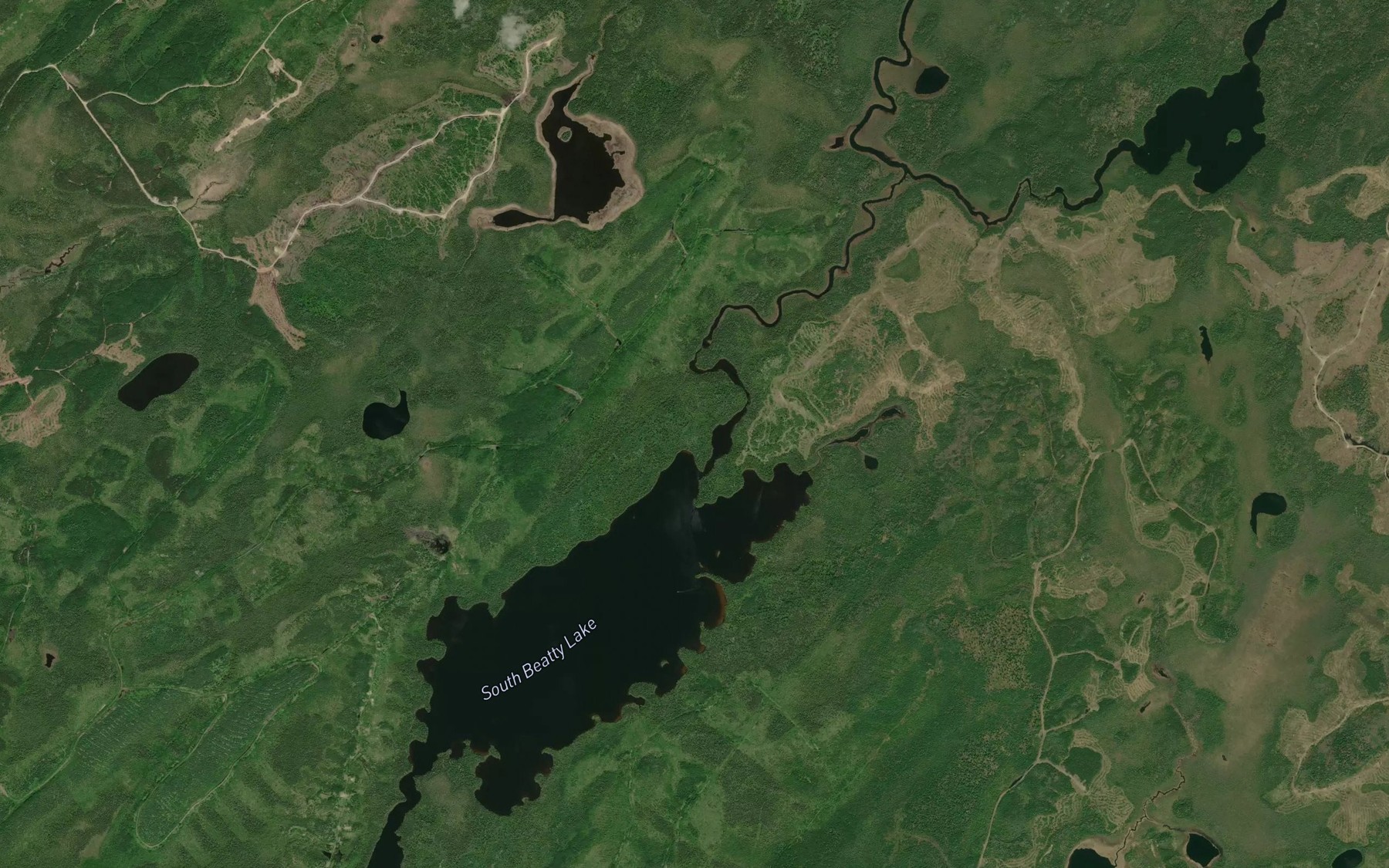 Satellite map of the South Beatty Creek