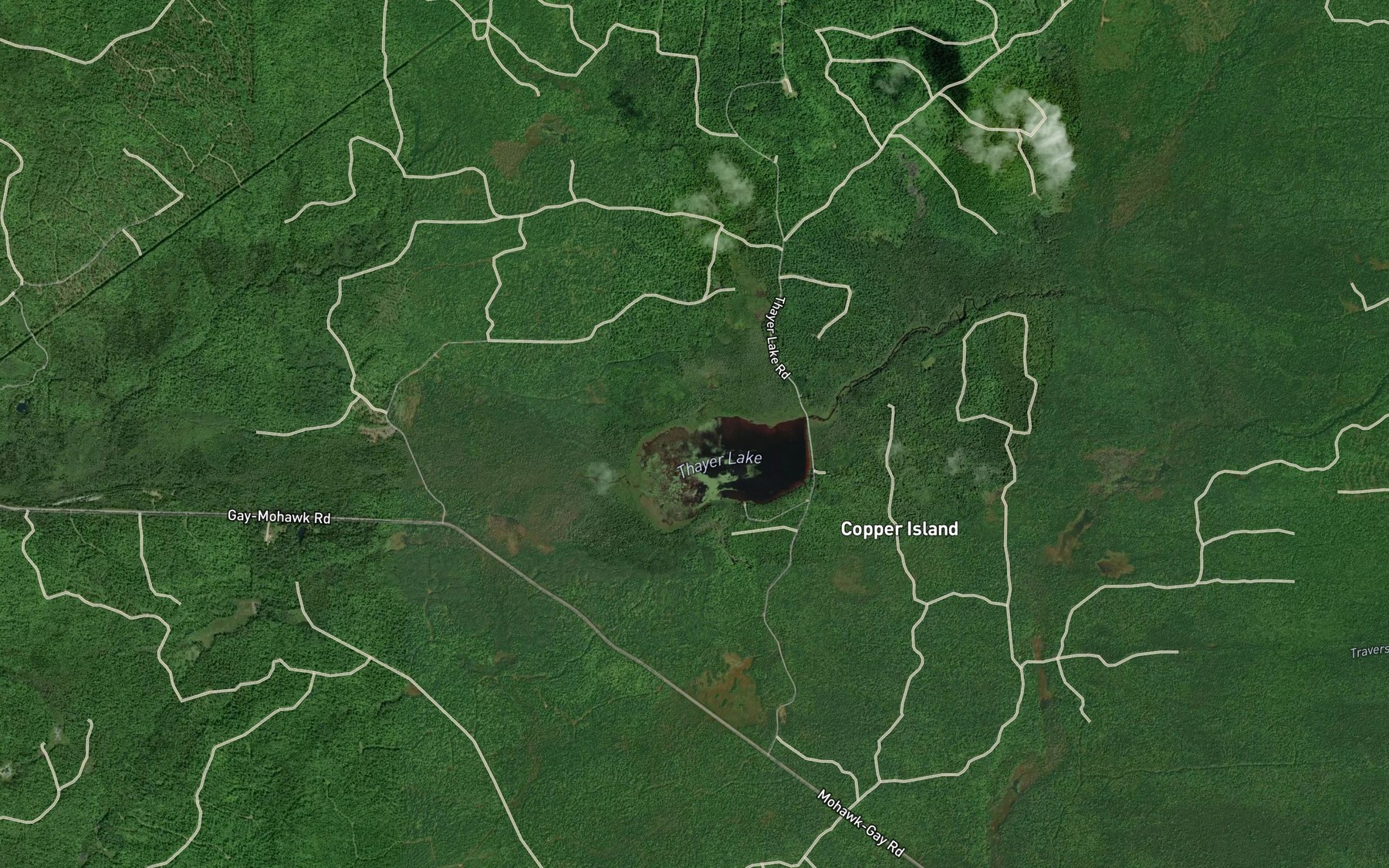 Satellite map of the Finns Creek