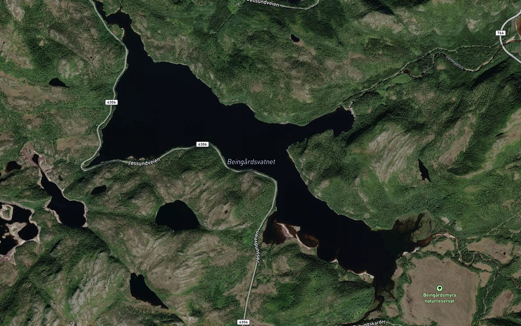 Satellite map of the Beingardsvatnet