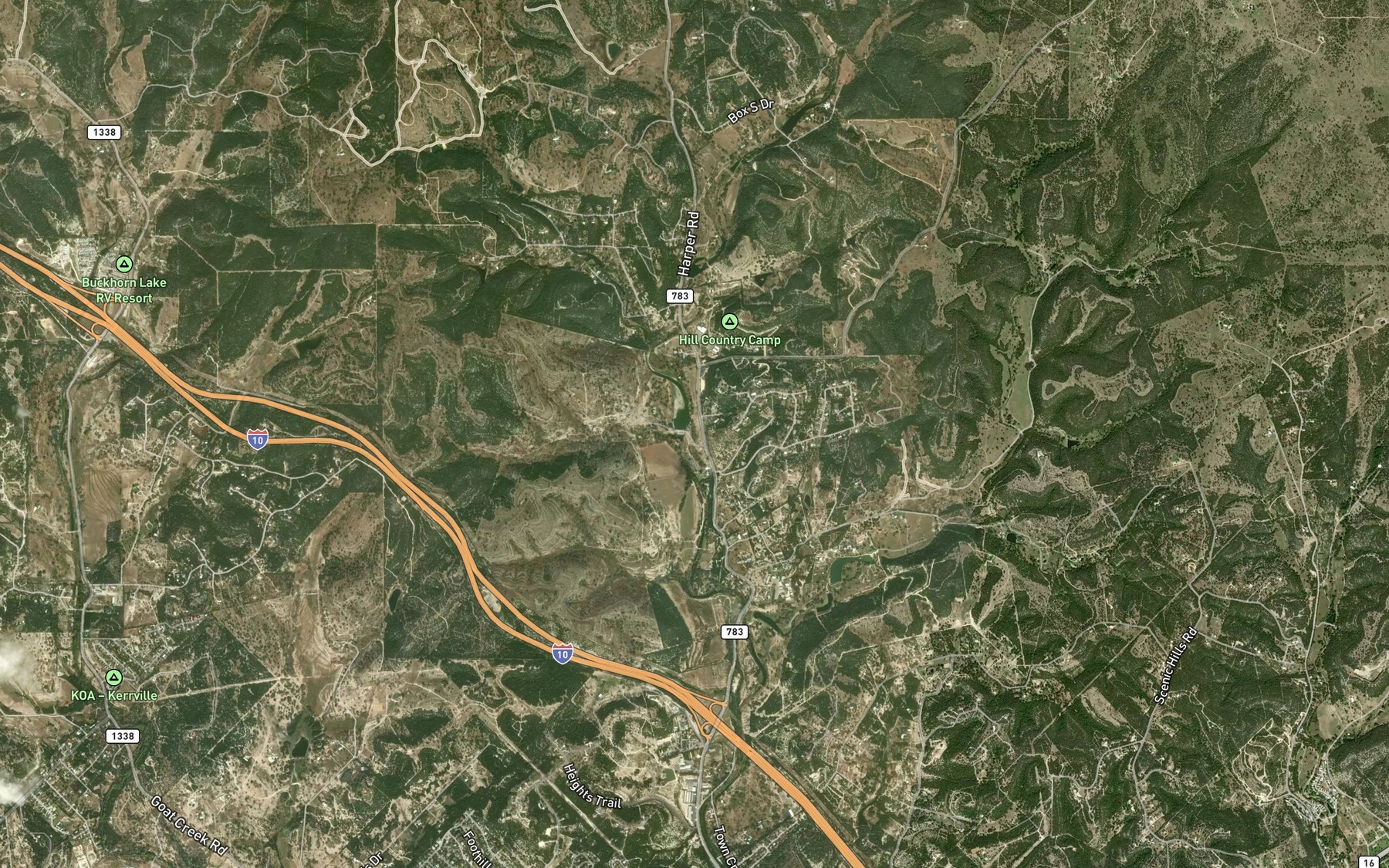 Satellite map of the Town Creek Reservoir Number 4