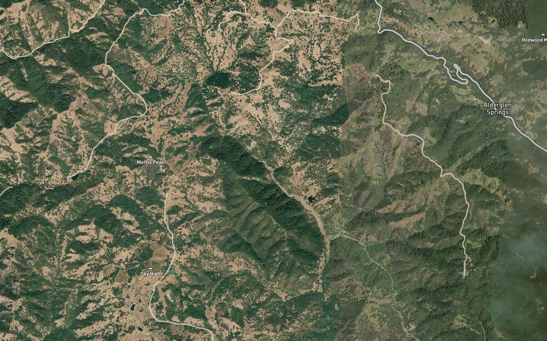 Satellite map of the Anchor Creek
