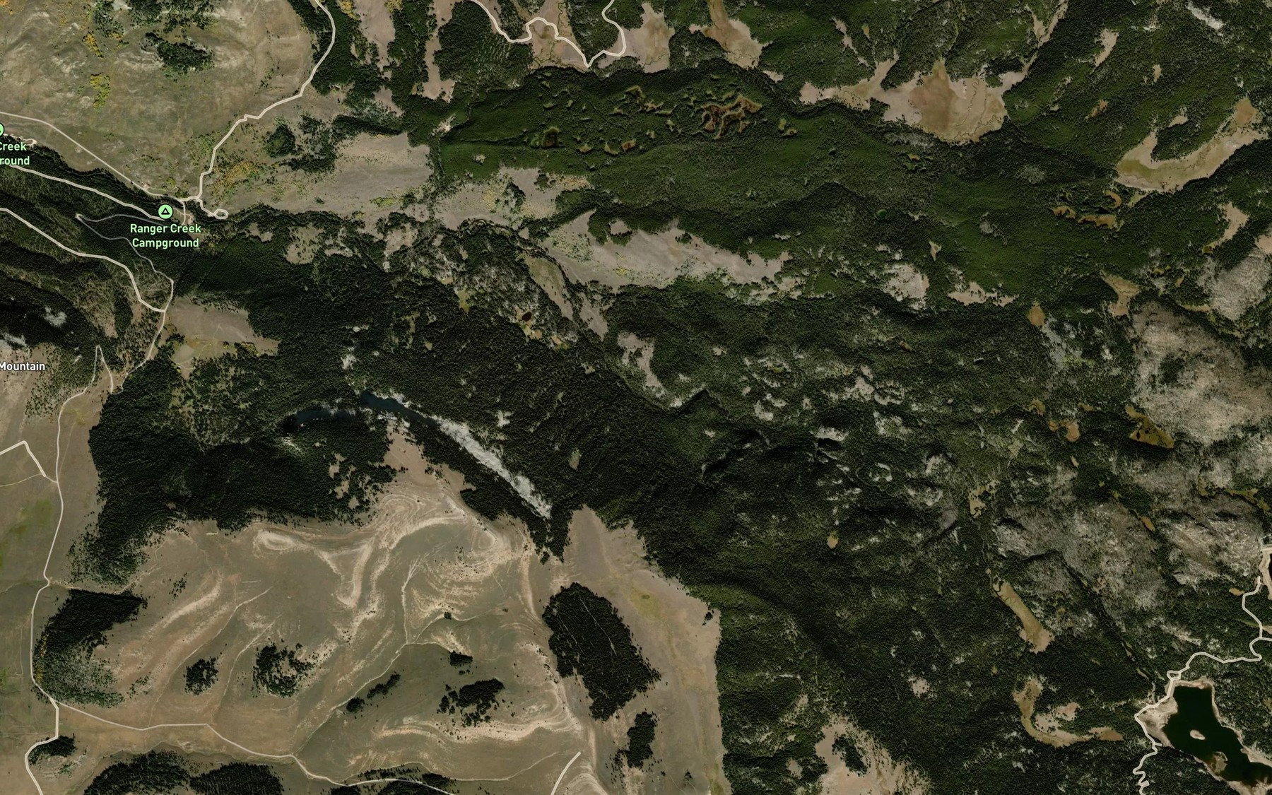 Satellite map of the Crooked Creek