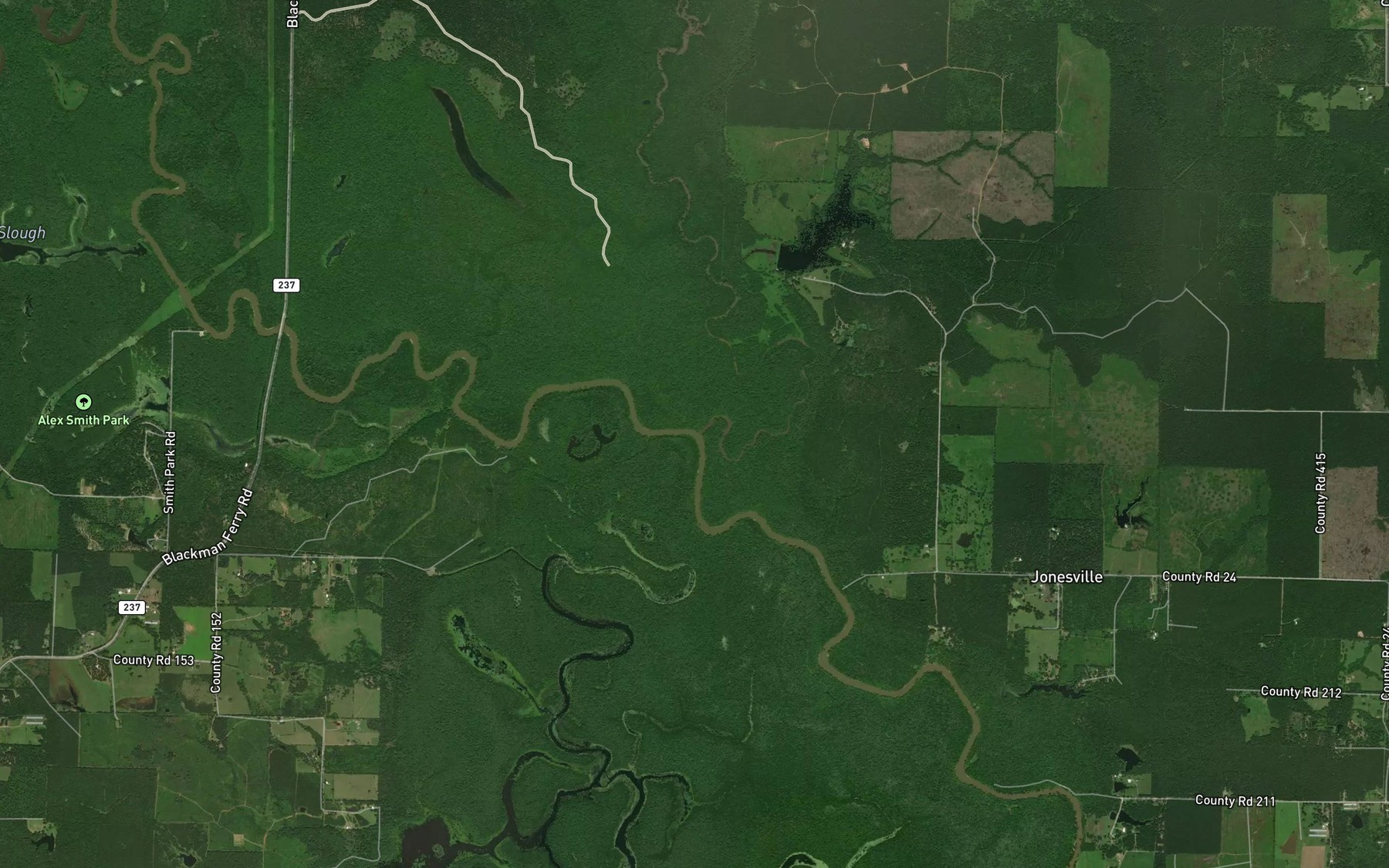 Satellite map of the Days Creek