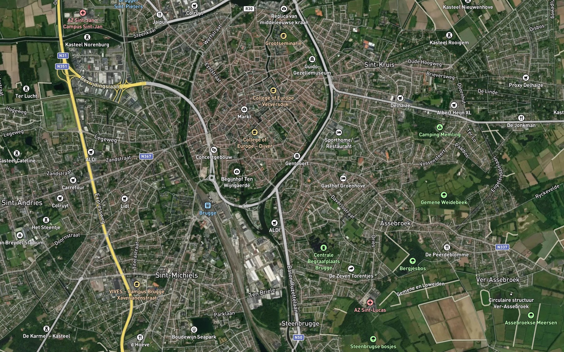 Satellite map of the Kerkebeek