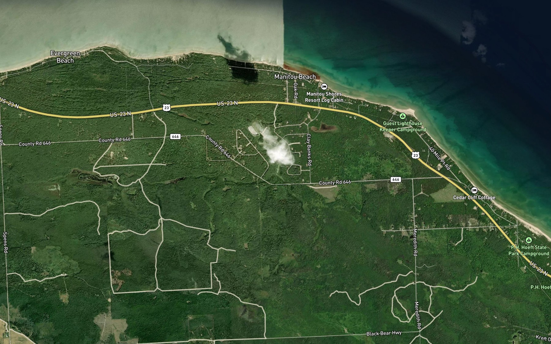 Satellite map of the Schmidt Creek