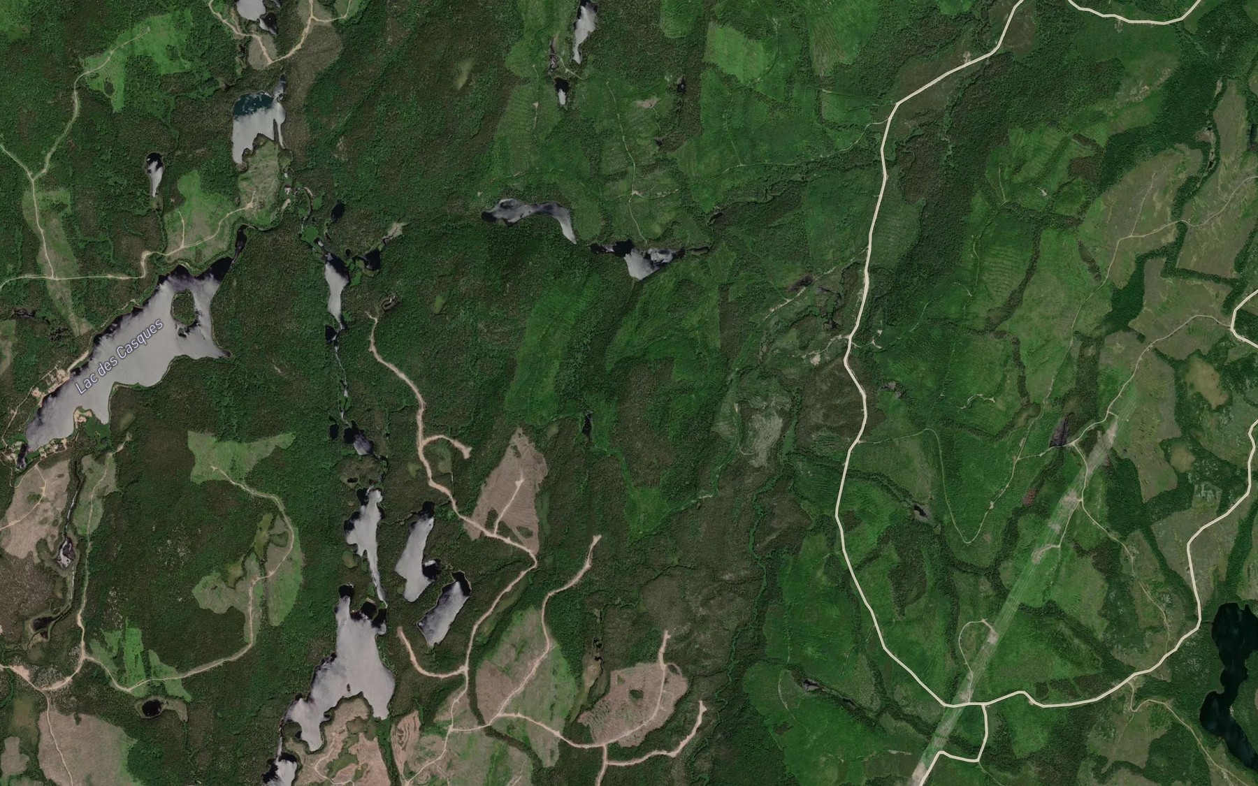Satellite map of the Lacs a la Mousse