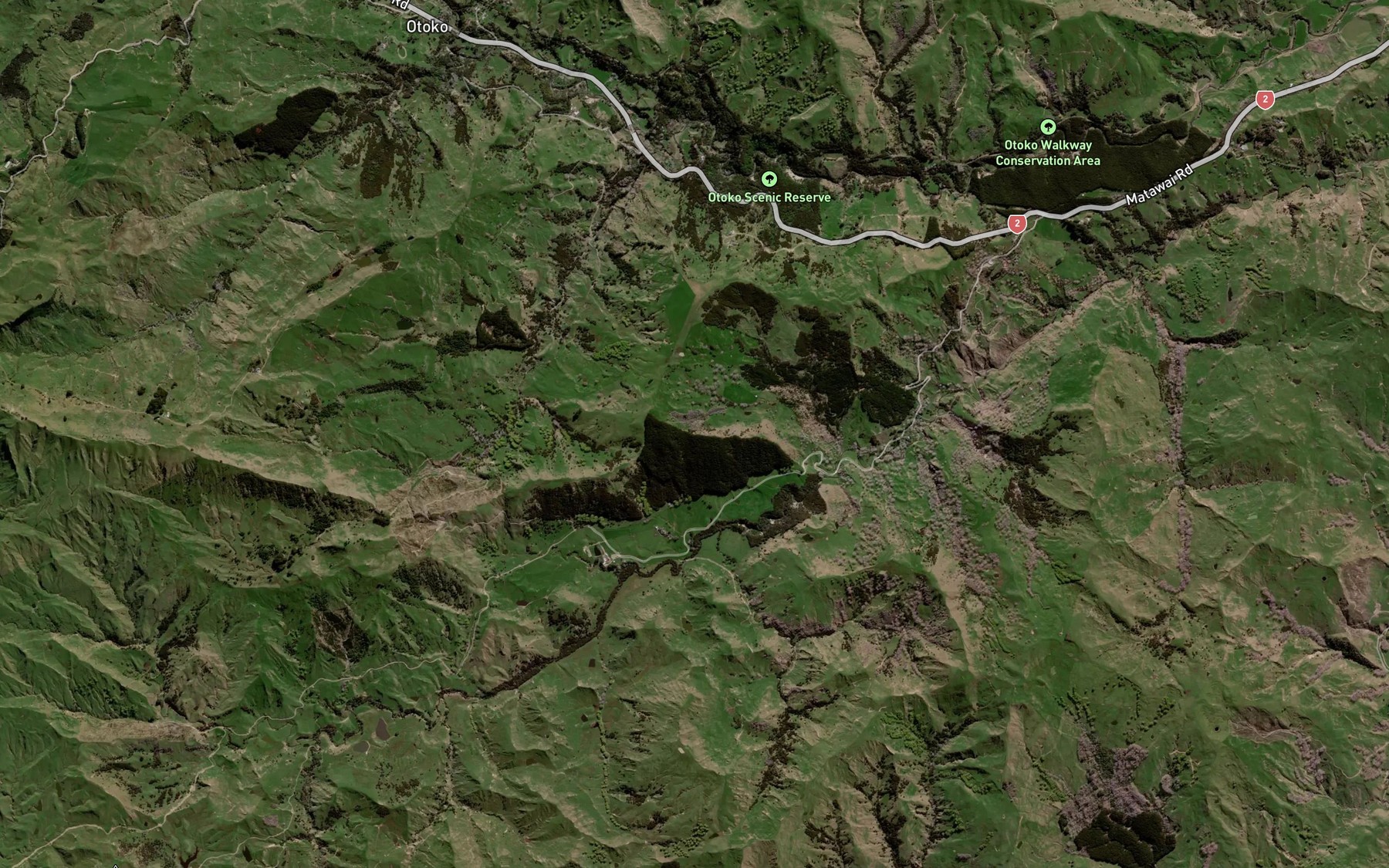 Satellite map of the Hihiroroa Stream
