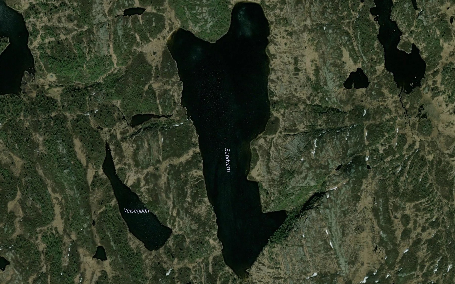 Satellite map of the Sandvatn