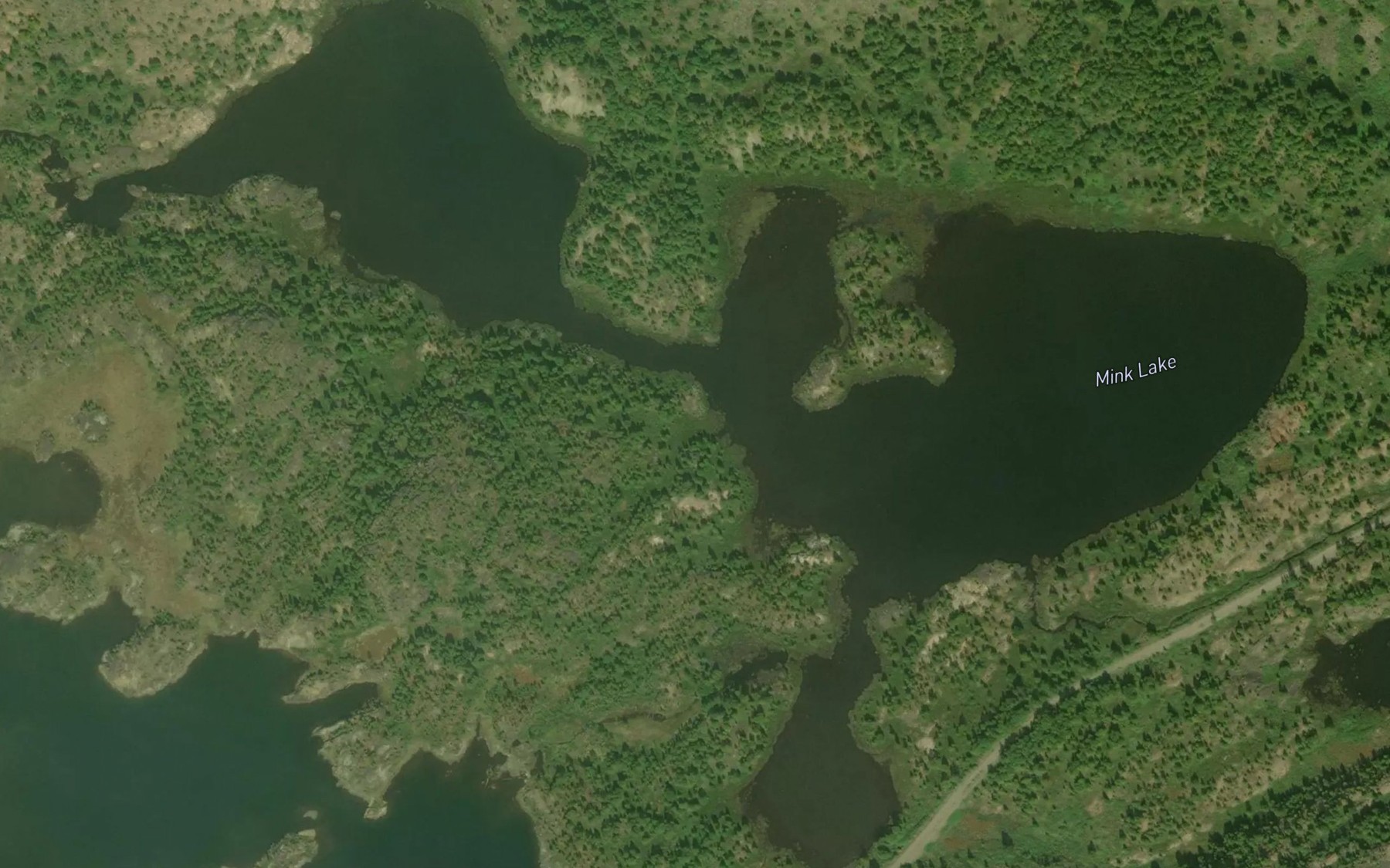 Satellite map of the Mink Lake