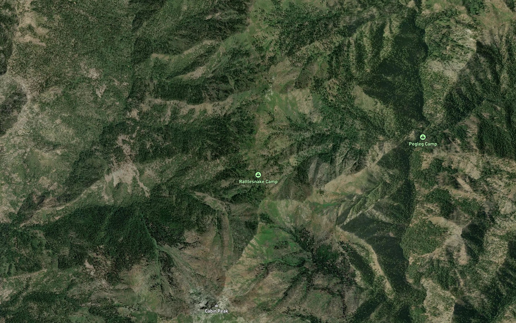 Satellite map of the Rattlesnake Lake
