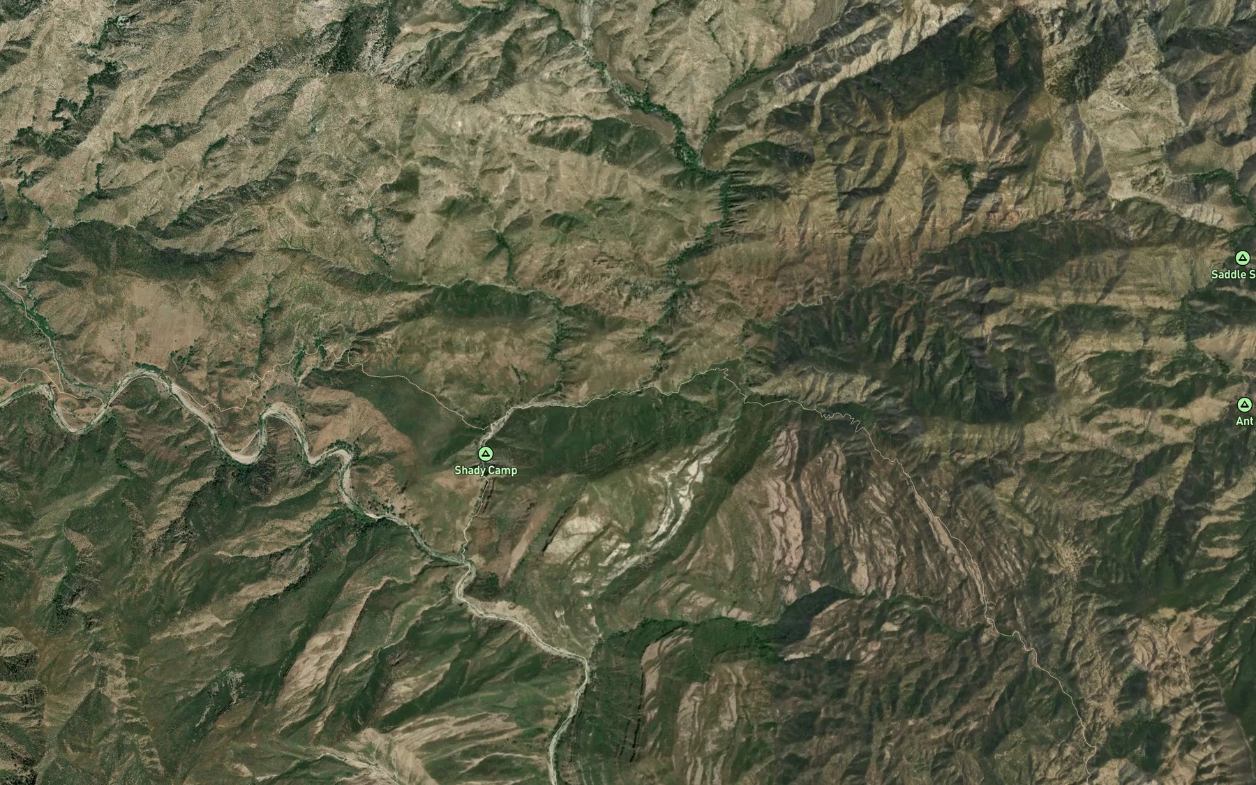Satellite map of the East Fork Alder Creek