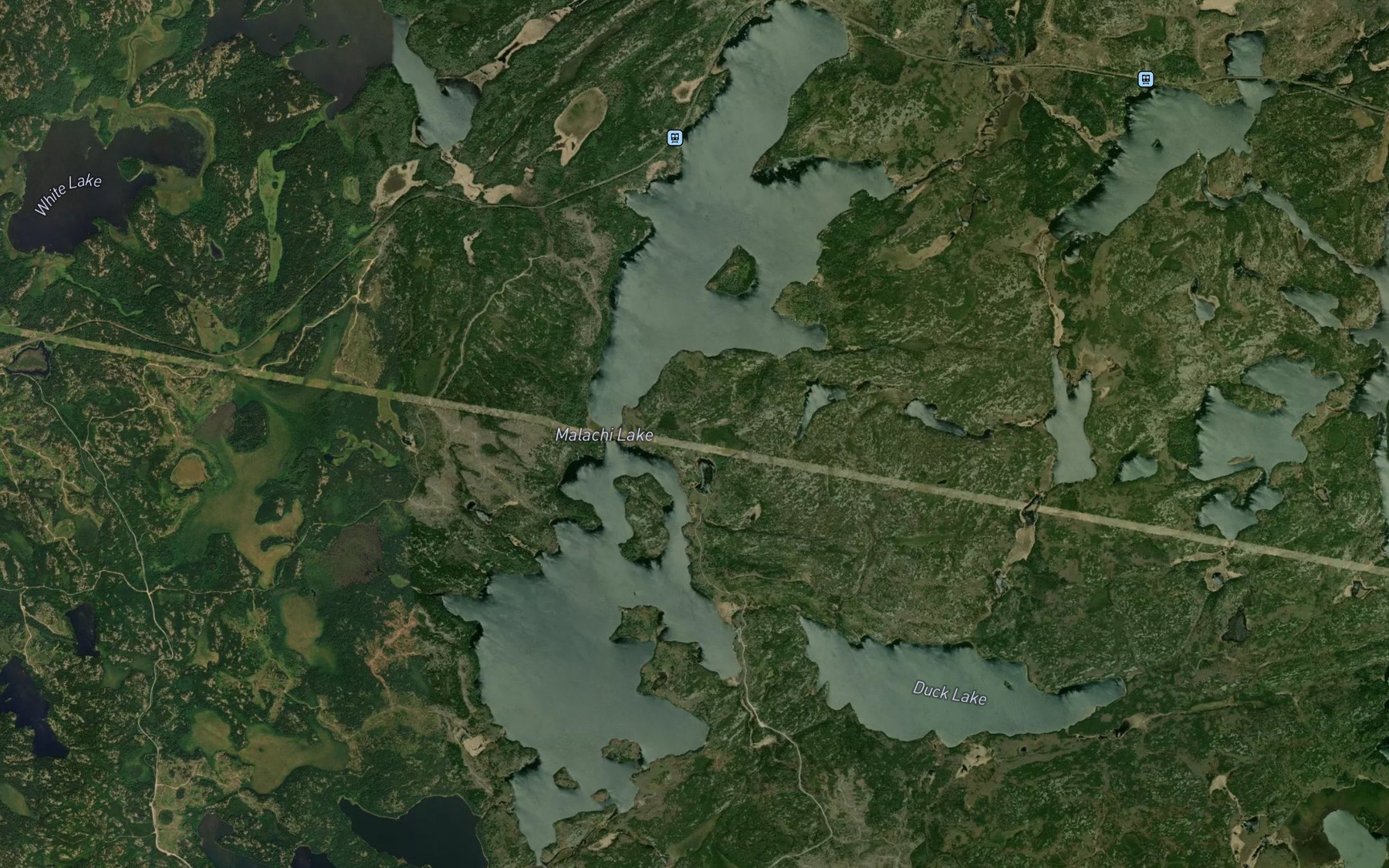 Satellite map of the Malachi Lake
