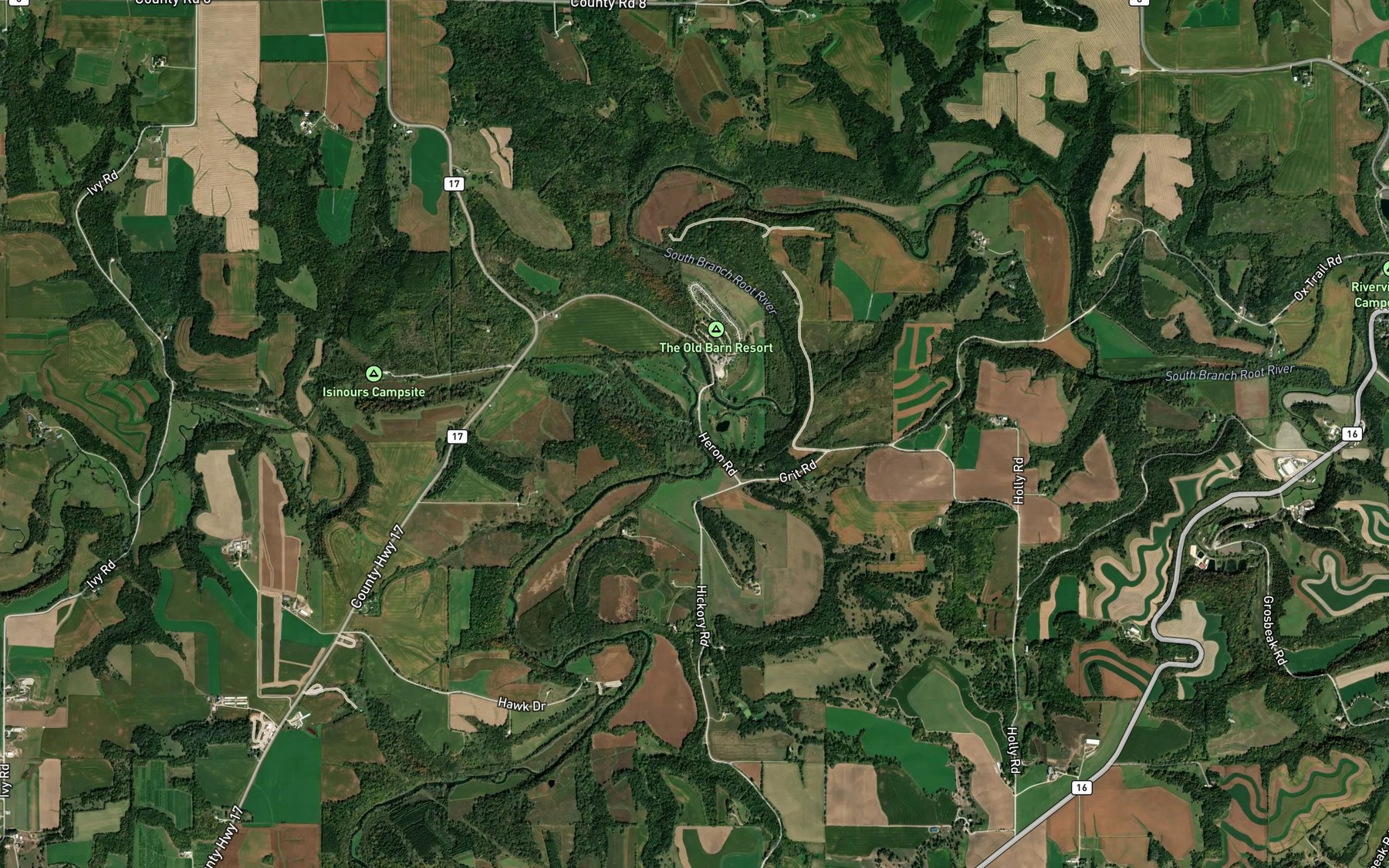 Satellite map of the Watson Creek