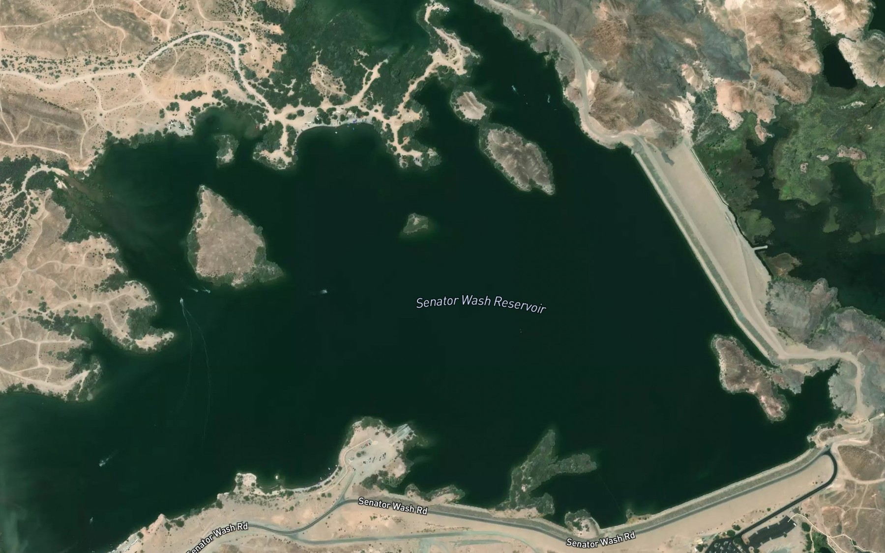 Satellite map of the Senator Wash Reservoir