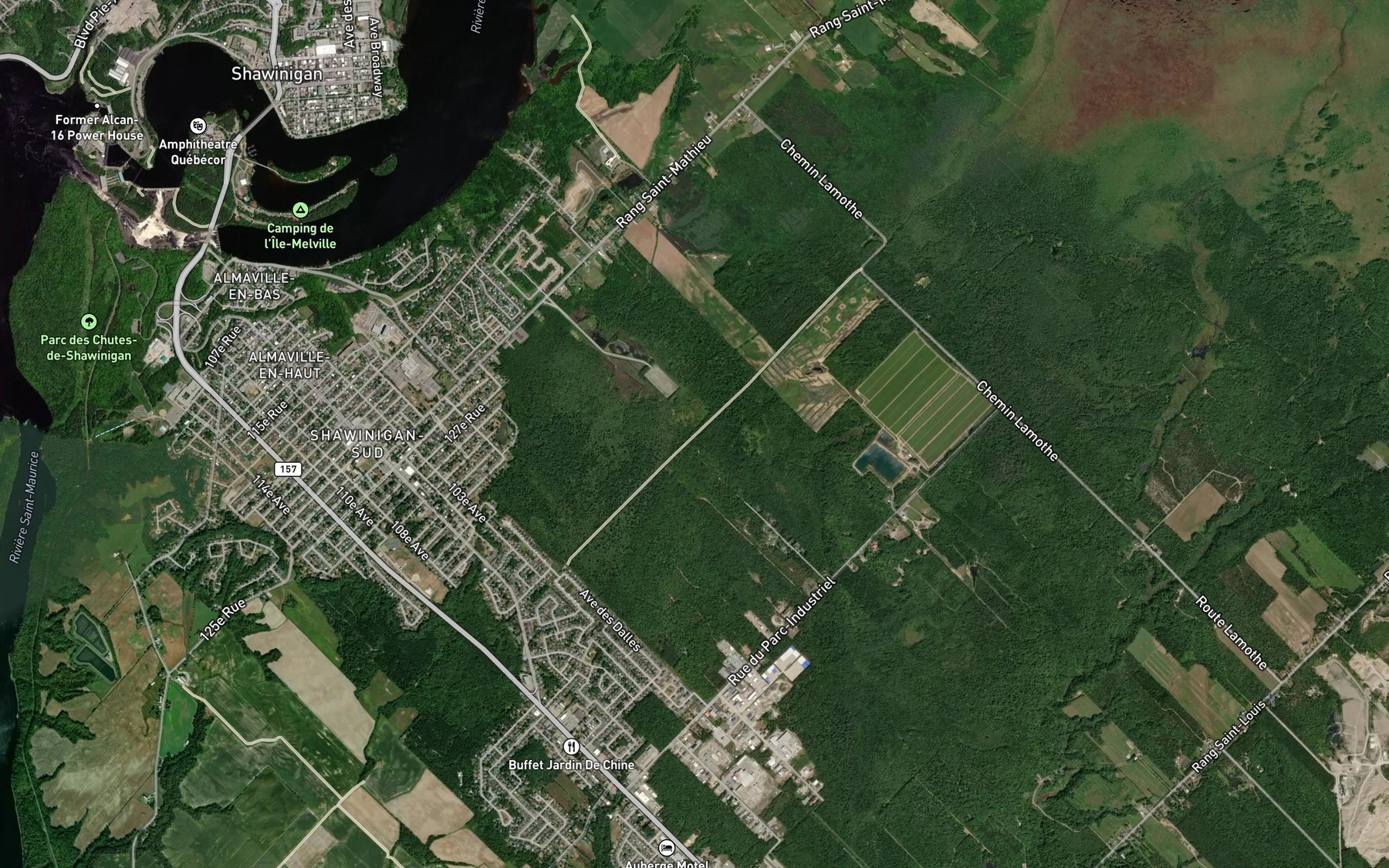 Satellite map of the Cours d'eau Saint-Pierre-Chandonnet