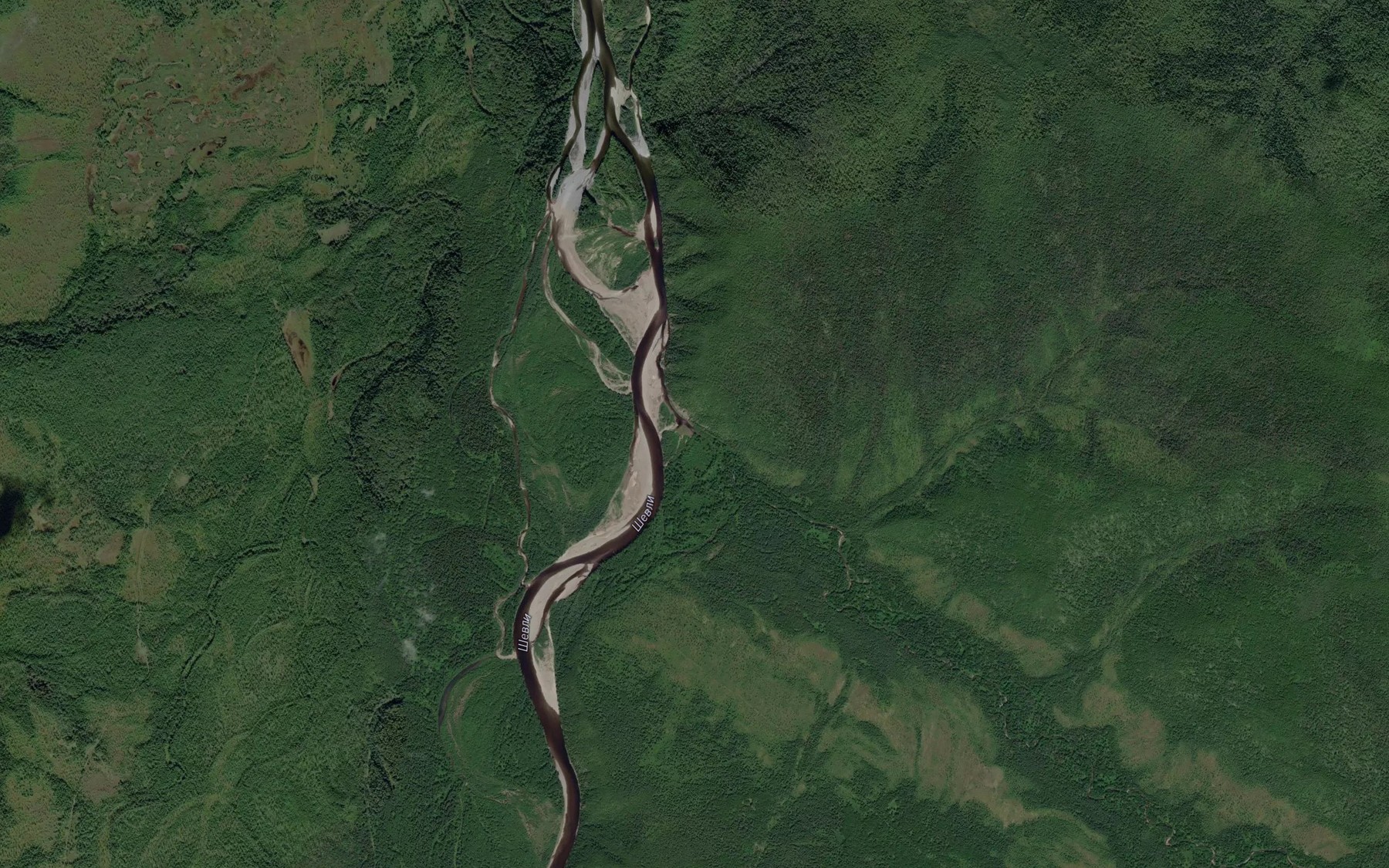 Satellite map of the Verkhnyaya El'ga